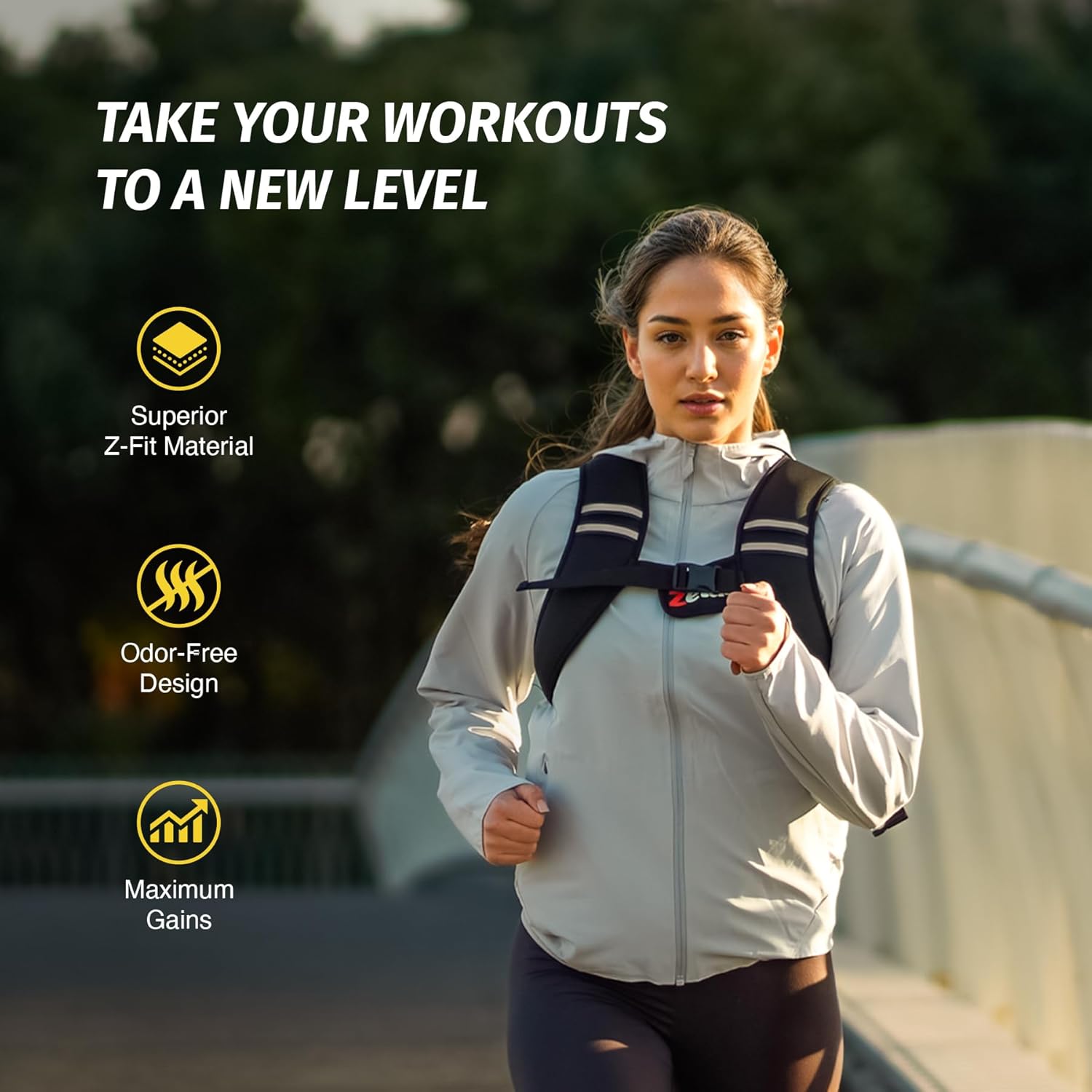 ZELUS Weighted Vest Washable, Z-Fit Soft Iron Weighted Vest for Women and Men, 5/10/15 lb Weight Vest with Reflective Stripes & Adjustable Straps, Ultra Thin Weight Vest for Home Gym Strength Training Weight Loss Workout - Image 7