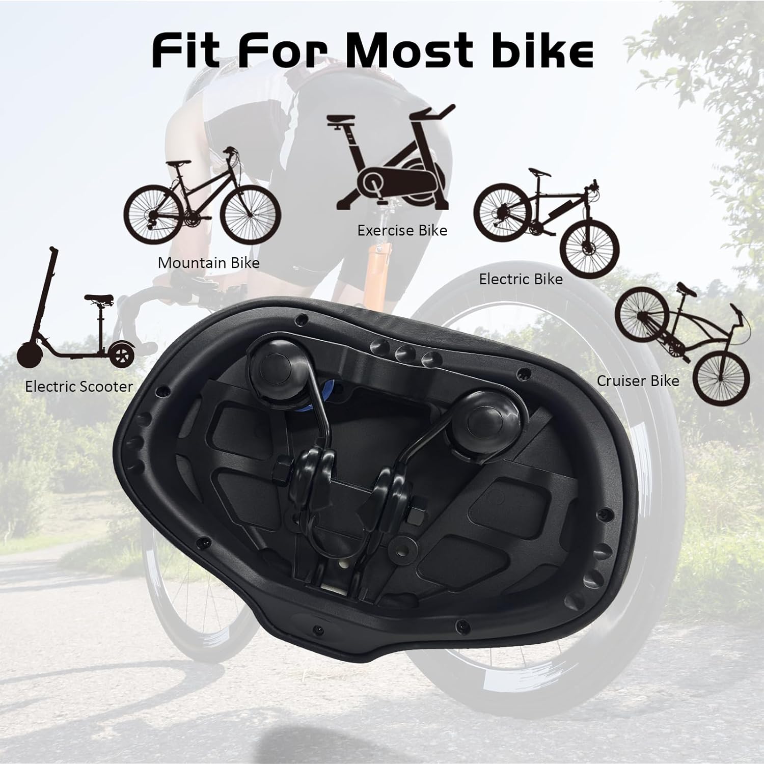 Noseless Bike Seat Cushion for Men & Women - Extra Padding & Comfort Wide Bicycle Seat, Oversized Comfortable Saddle for Peloton Bikes, Exercise Bikes, Electric Bikes, Cruiser Bikes - Image 6