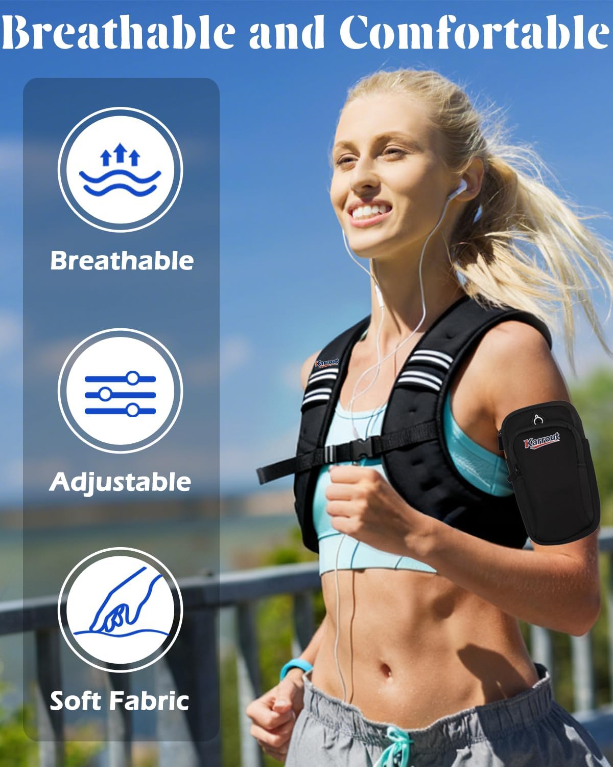 Weighted Vest for Women Men Kids 12lb Body Weight Vests with Pocket and Reflective Stripe and Adjustable Buckle for Running, Strength Training, Jogging, Walking,Training Workout - Image 2