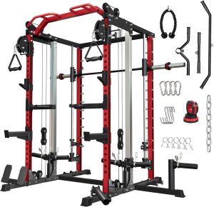 Power Cage Home Gym, Dual Pulley Ca...