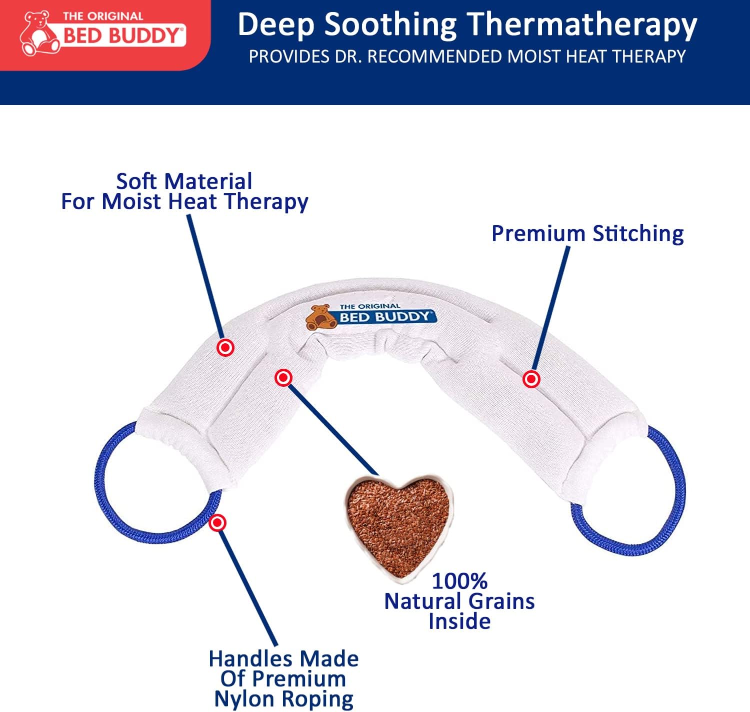 Carex Bed Buddy Heat Pad And Cooling Neck Wrap - Microwave Heating Pad For Sore Muscles - Cold Wrap Pack For Aches and Pain - Image 2