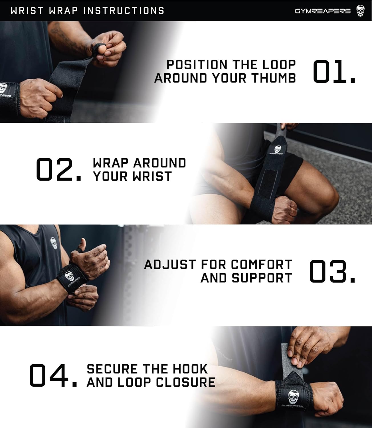 Gymreapers Weightlifting Wrist Wraps (IPF Approved) 18" Professional Quality Wrist Support with Heavy Duty Thumb Loop - Best Wrap for Powerlifting Competition, Strength Training, Bodybuilding - Image 5