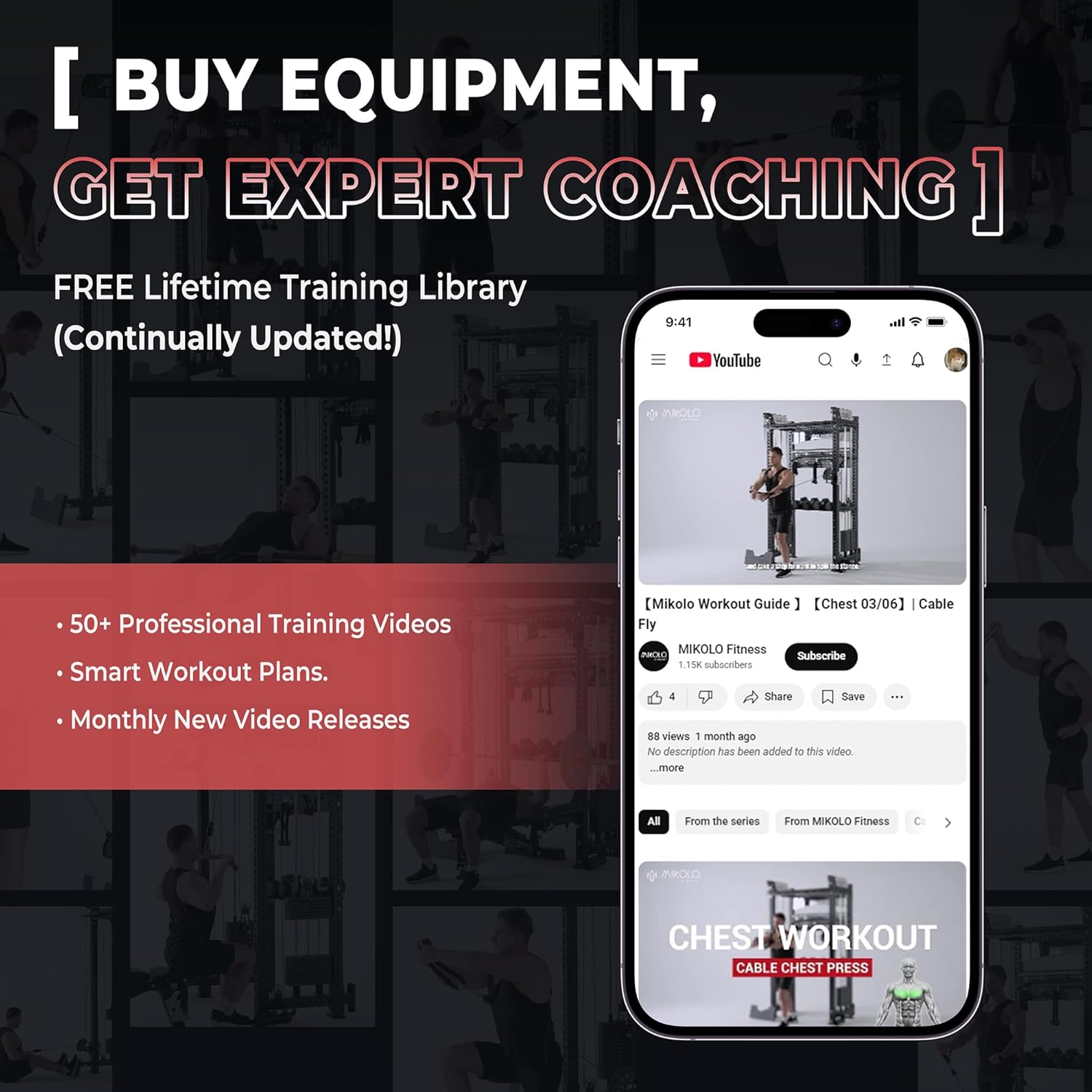 Mikolo Smith Machine, 2200lbs Squat Rack with LAT-Pull Down System & Cable Crossover Machine, Training Equipment with Leg Hold-Down Attachment - Image 5