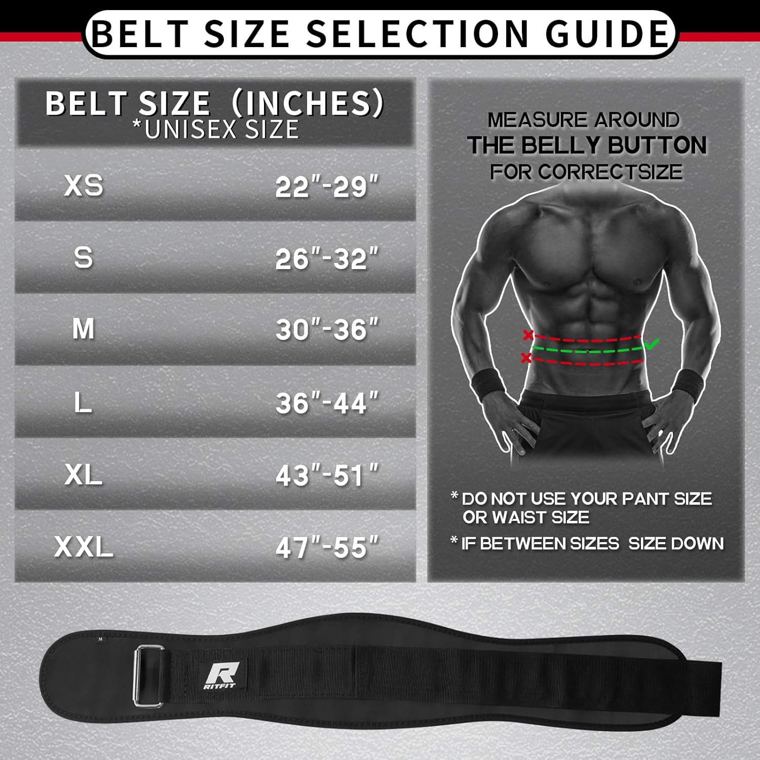 RitFit Weight Lifting Belt - Great for Squats, Lunges, Deadlift, Thrusters - Men and Women - 6 Inch Black/Camouflage - Image 3