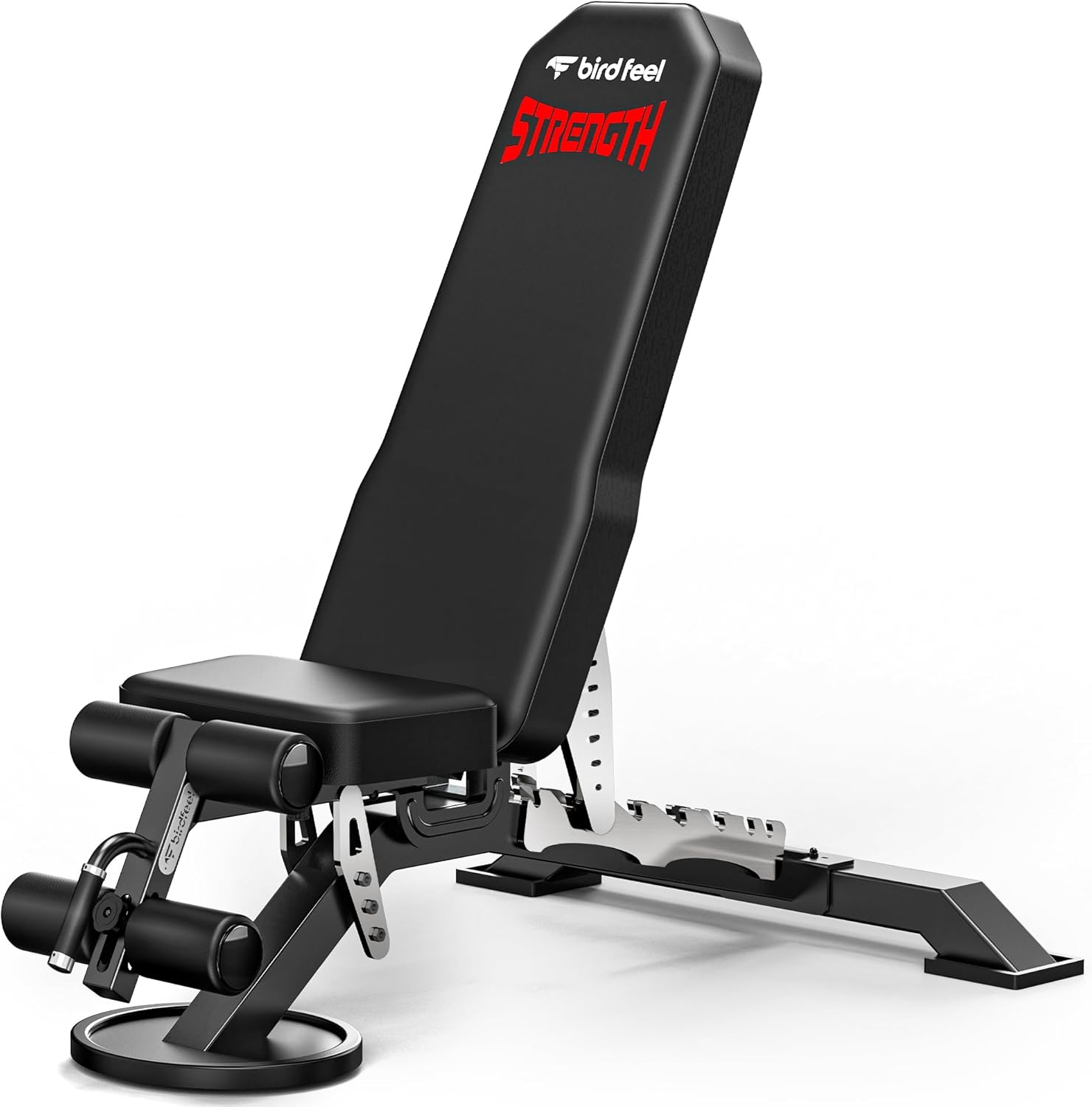 Commercial Adjustable Weight Bench, 1800LBS Heavy Duty Workout Bench for Home Gym Strength Training, Removable Leg Holder for Flat/Incline/Decline Sit Up & Full Body Workout