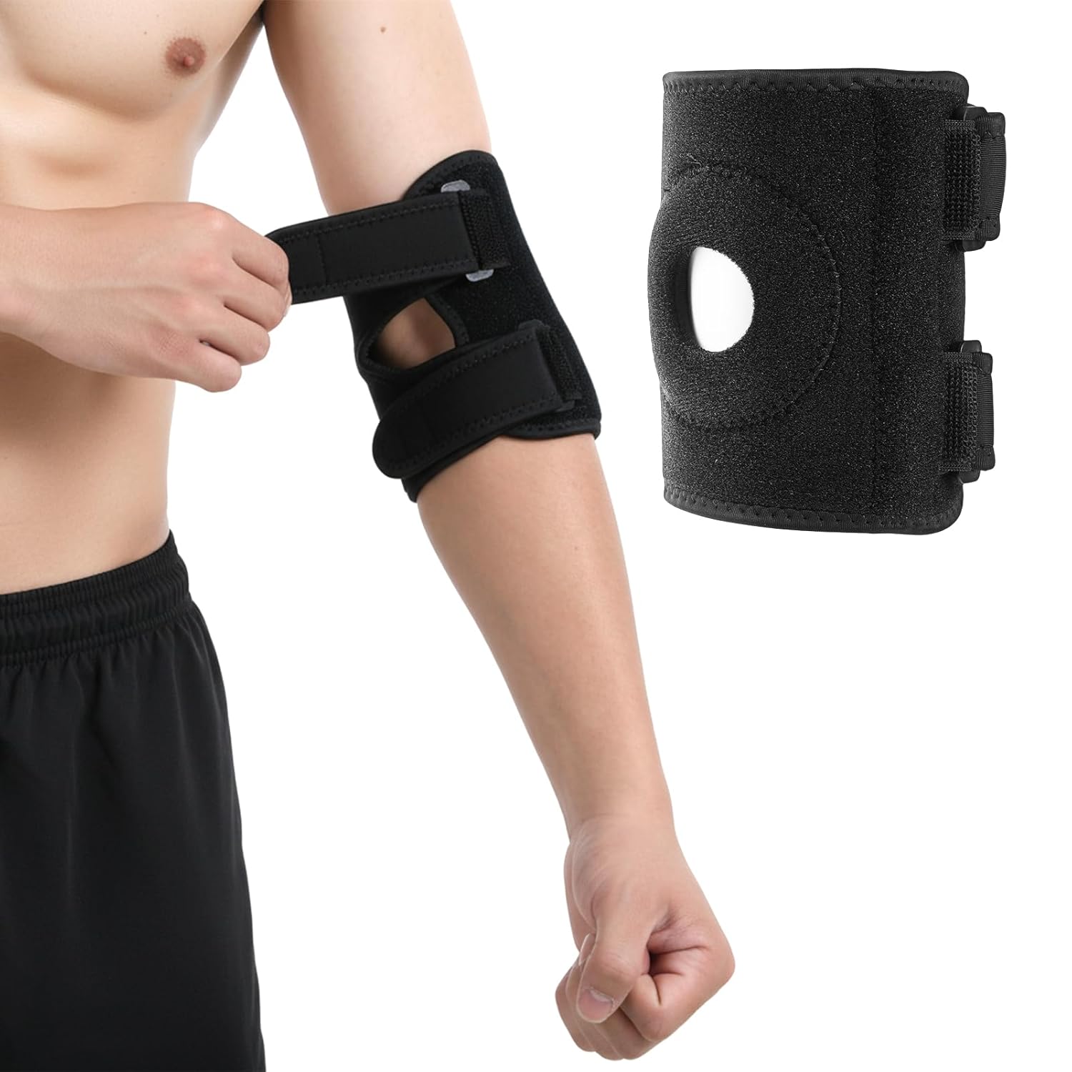 Elbow Brace for Tendonitis and Tennis Elbow for Men & Women, Adjustable Compression Sleeve, Arthritis Support, Cubital Tunnel Elbows Brace, Sports Injury Recovery Sprains/Strains Pain Relief