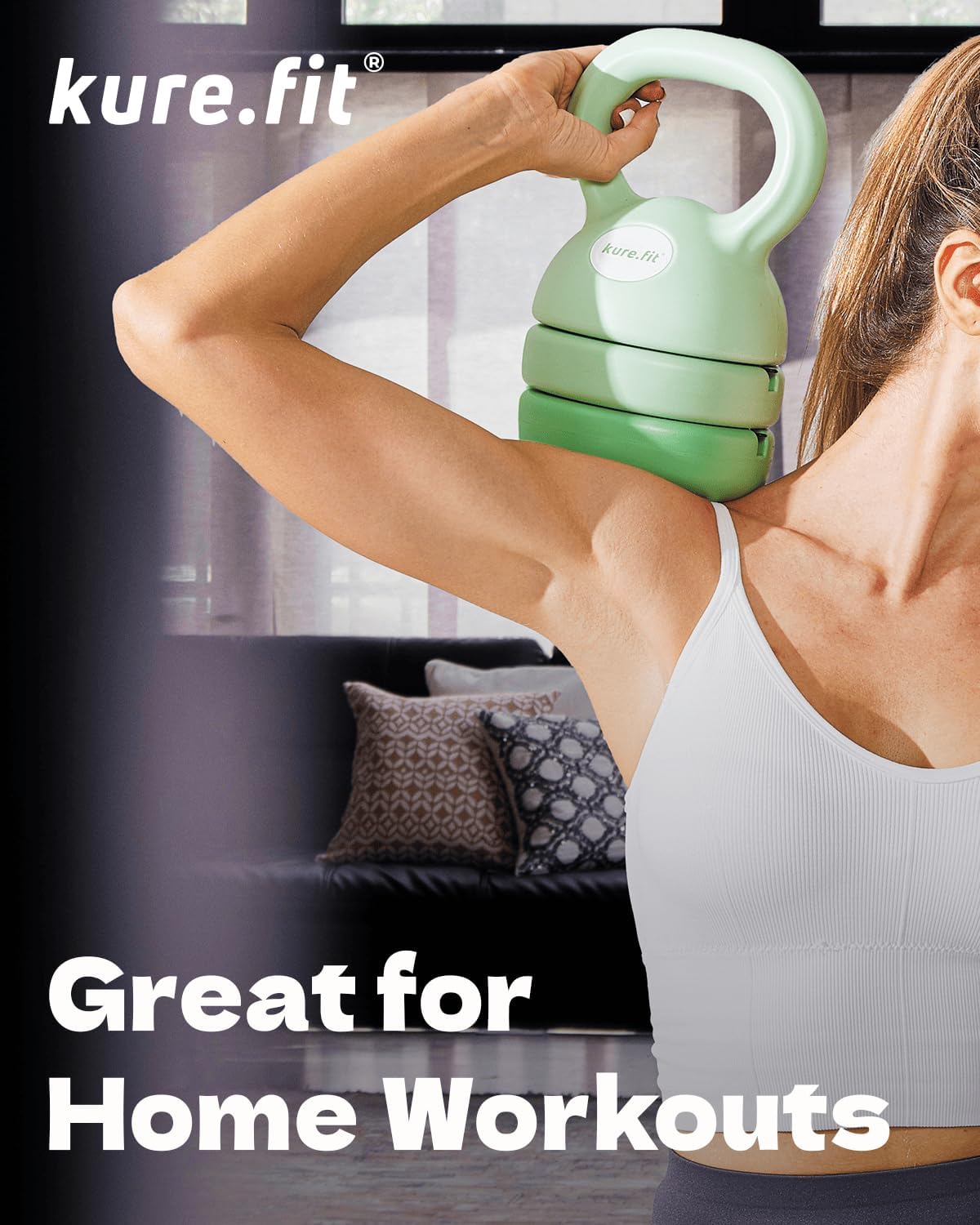 Adjustable Kettlebell | 5 lb - 12 lb | Kettlebell Weights Set for Home Gym | Full-Body Workouts, Strength Training, Weight Loss | Fabric Booty Band | Beginners & Women - Image 4