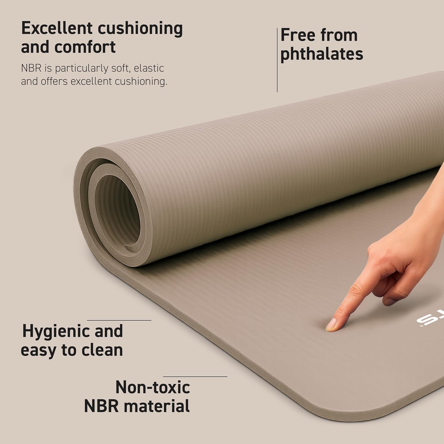 Yoga Mat Premium Non Slip Thick – Extra Comfortable Exercise Mat for Home Workouts, Pilates, Stretching & Gym – Cushioned NBR Foam, Gym Mat with Strap, for Women & Men - Image 2