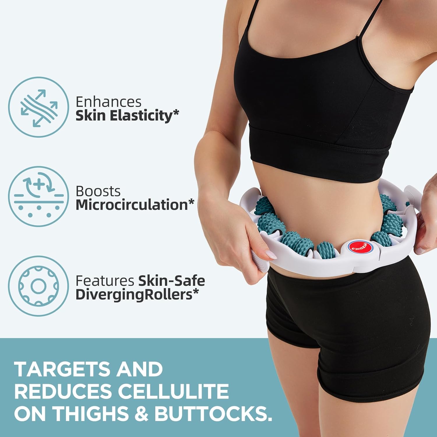 Cellulite Massage Tool - Lymphatic Drainage Massager - Muscle Roller, Deep Fascia Massage, Dimpled Skin Removal, Legs/Thighs/Buttocks, Anti-Cellulite Roller, Smooth Skin, Pain Relief (Green) - Image 7