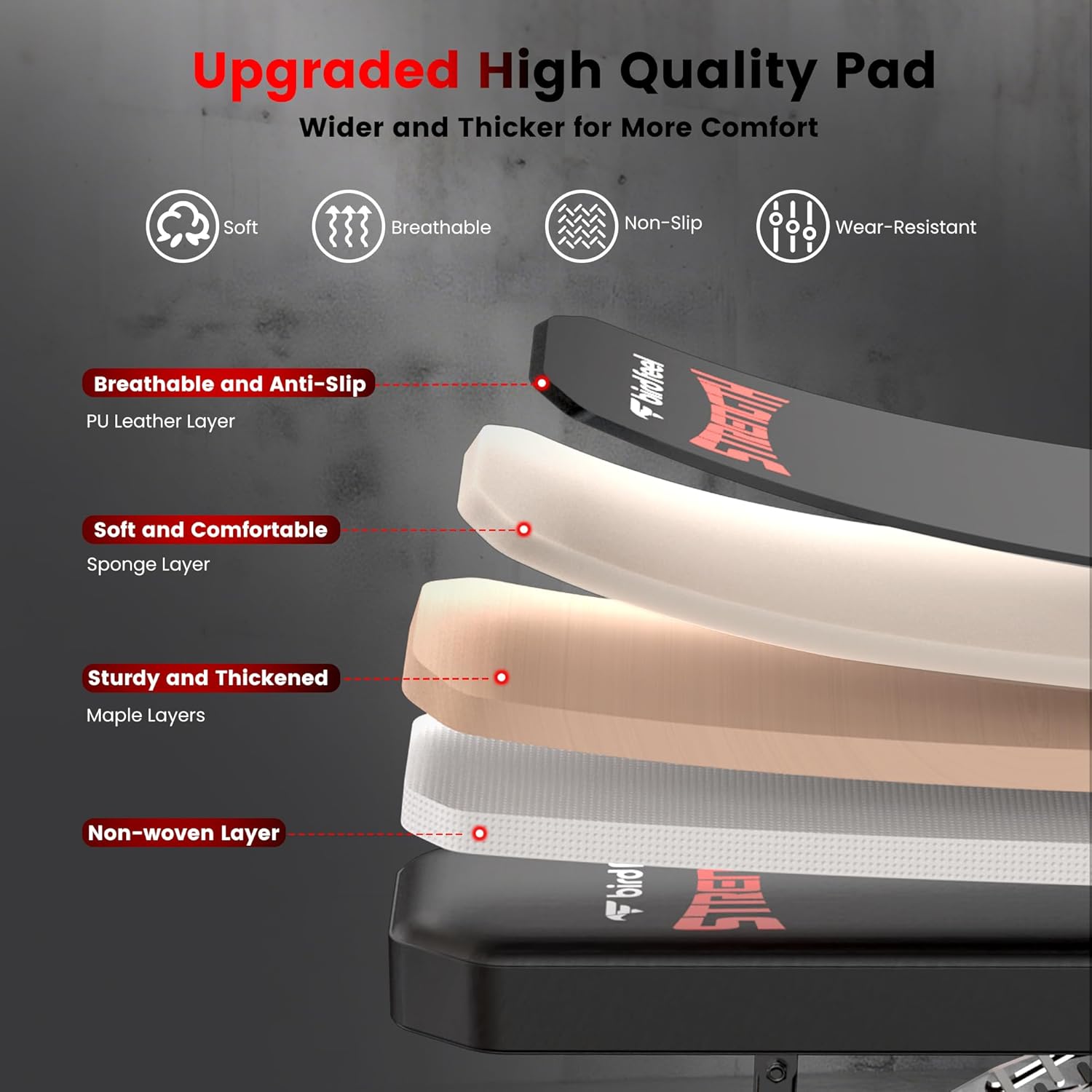 Commercial Adjustable Weight Bench, 1800LBS Heavy Duty Workout Bench for Home Gym Strength Training, Removable Leg Holder for Flat/Incline/Decline Sit Up & Full Body Workout - Image 7