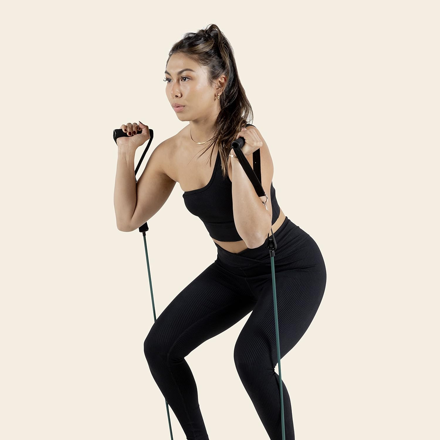 Retrospec Train Resistance Bands Set for Working Out - 5 Stackable Bands, Handles & Door Anchor - Portable Fitness Equipment for Physical Therapy & Yoga Includes Carry Bag - Image 7