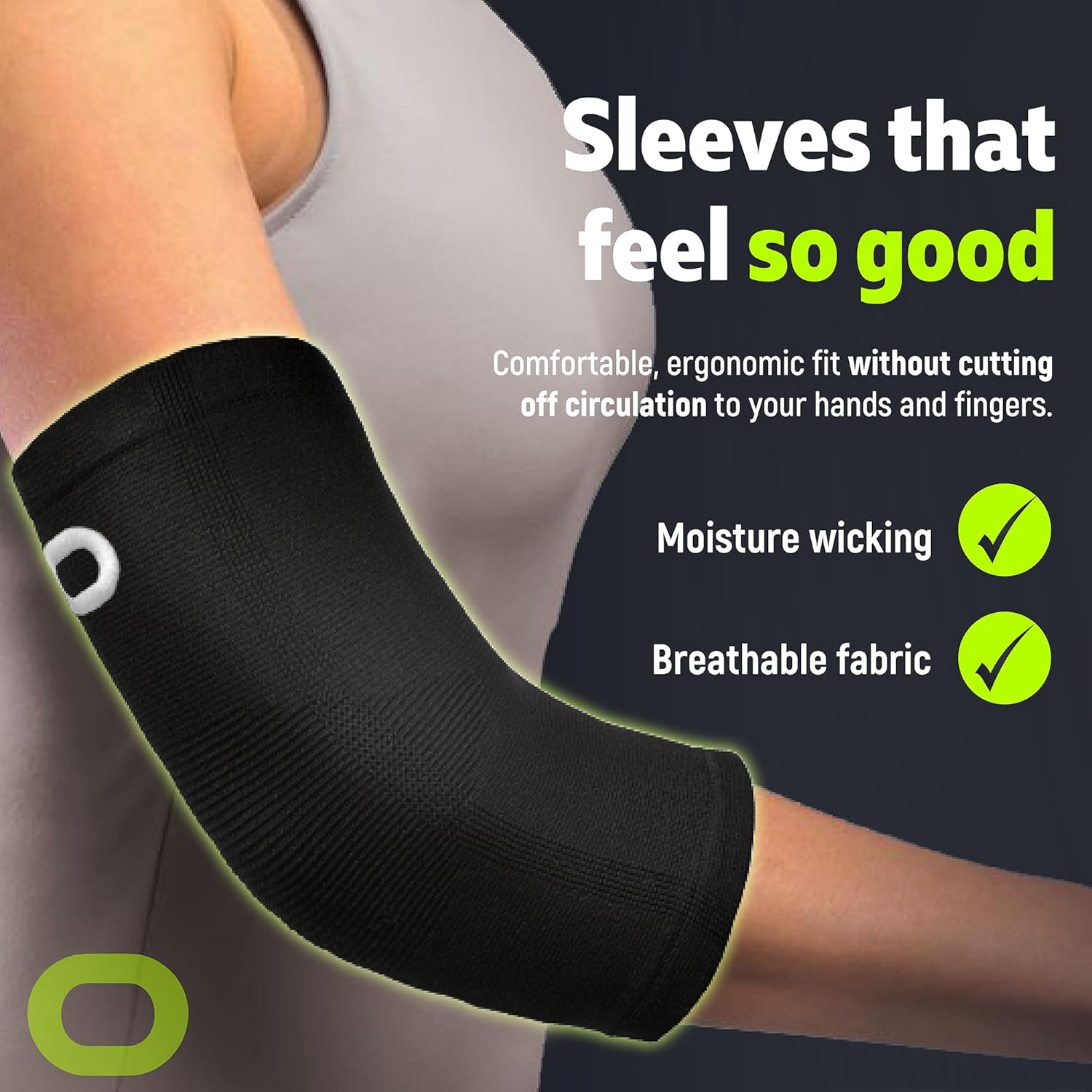 Elbow Brace Compression Sleeve (1 Pair) - Instant Arm Support Elbow Sleeves for Tendonitis, Arthritis, Bursitis, Golfers & Tennis Elbow Brace, Treatment, Workouts, Weightlifting, Pain Relief, Recovery - Image 5