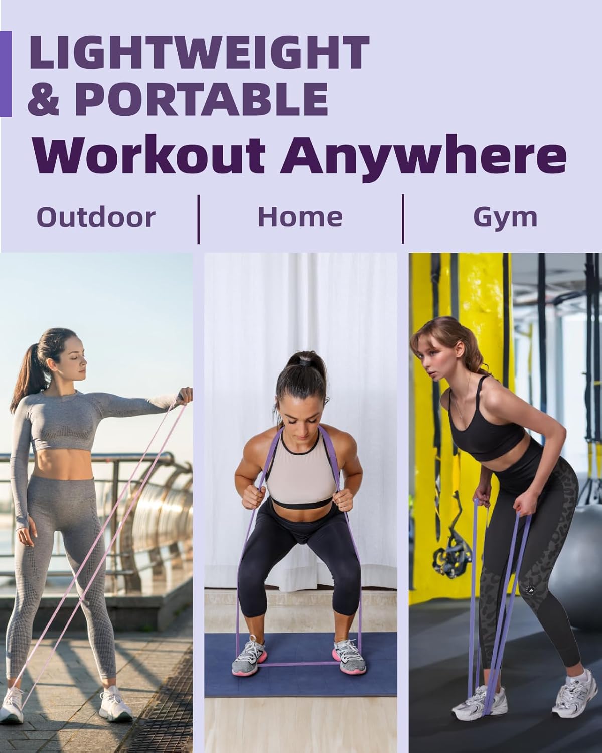 Resistance Bands Set - Pull Up Bands for Men Women, Exercise Bands Resistance with Door Anchor, Training Poster & Pouch for Body Stretching, Pull Up Assist - Image 5