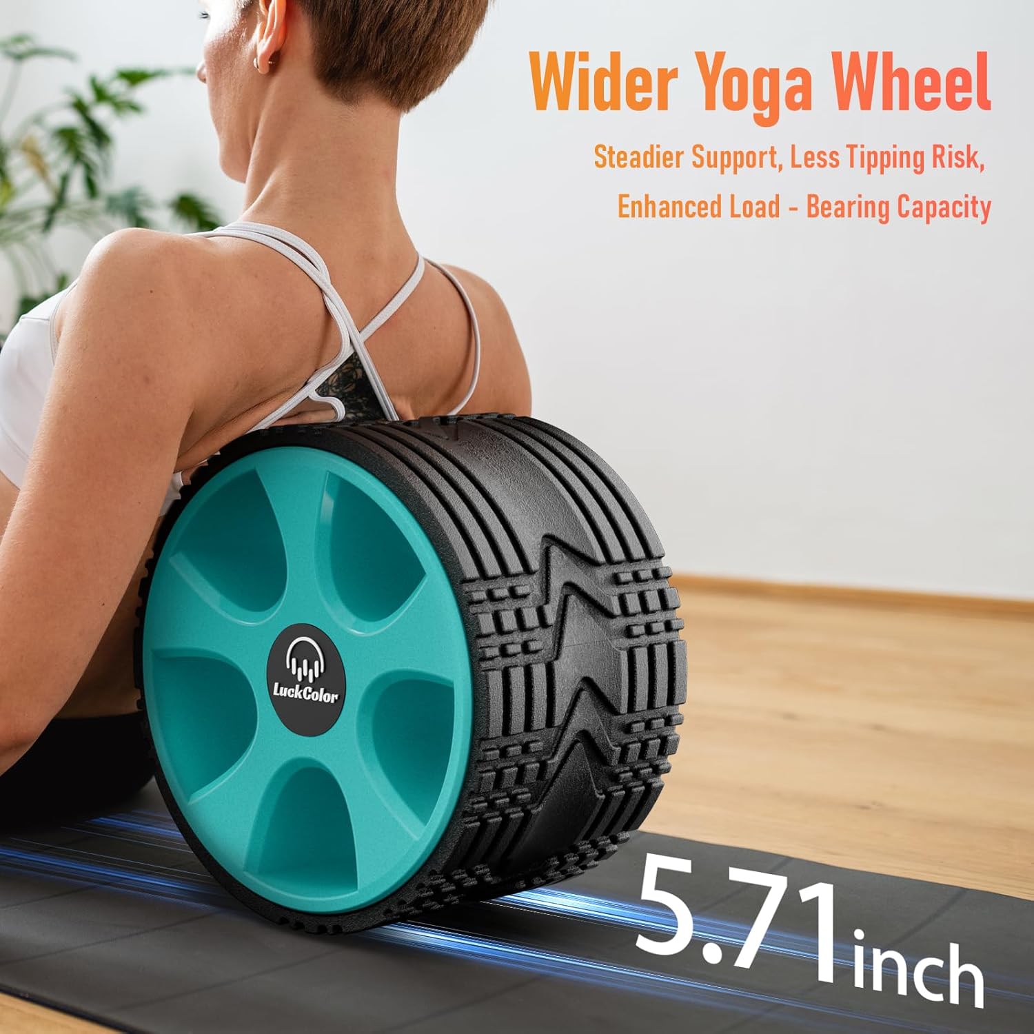 Back Roller, Back Wheel Targeted Back Pain Relief, Yoga Wheel Muscle Massage, Foam Roller for Trigger Point Therapy Physical, Stretching & Exercise, 880lbs Capacity, 10 Inch (Black+Acid Blue) - Image 2