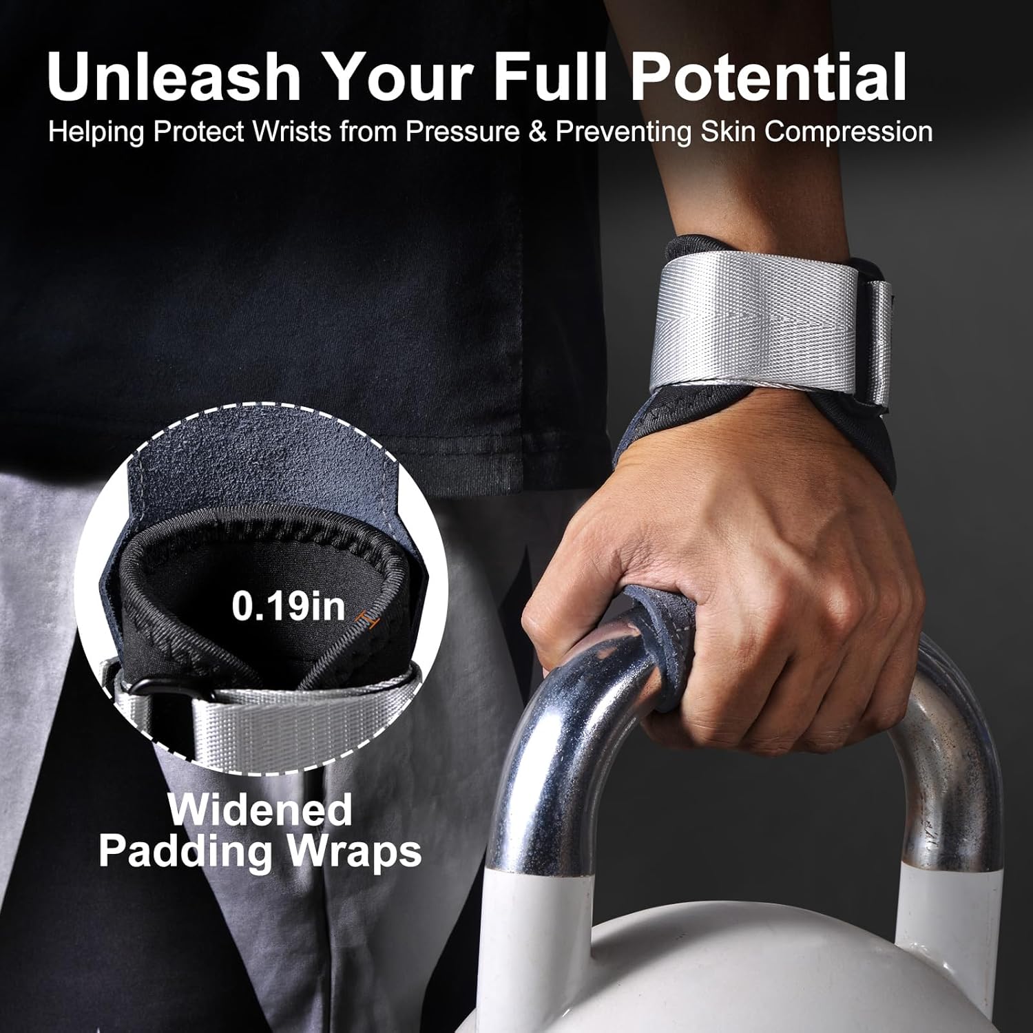 Weight Lifting Wrist Strap, Double Layer Leather Wrist Strap for Deadlift and Powerlifting, Adjustable Neoprene Padded Wrist Wraps, for Men & Women, 1 Pair - Image 5