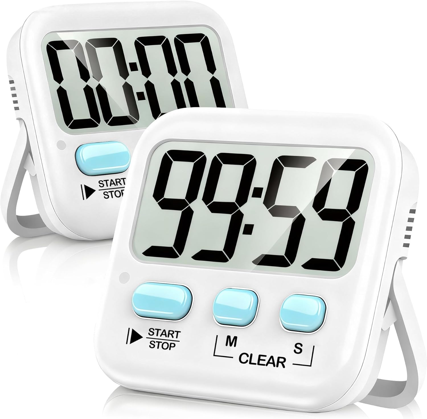 Antonki 2 Pack Digital Timer for Kids, Magnetic Countdown Kitchen Timers for Cooking, Egg, Classroom, Teacher, Exercise, Study, Oven - Battery Included