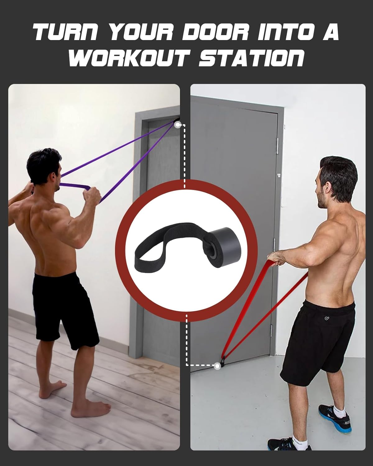 Resistance Bands Set - Pull Up Bands for Men Women, Exercise Bands Resistance with Door Anchor, Training Poster & Pouch for Body Stretching, Pull Up Assist - Image 6