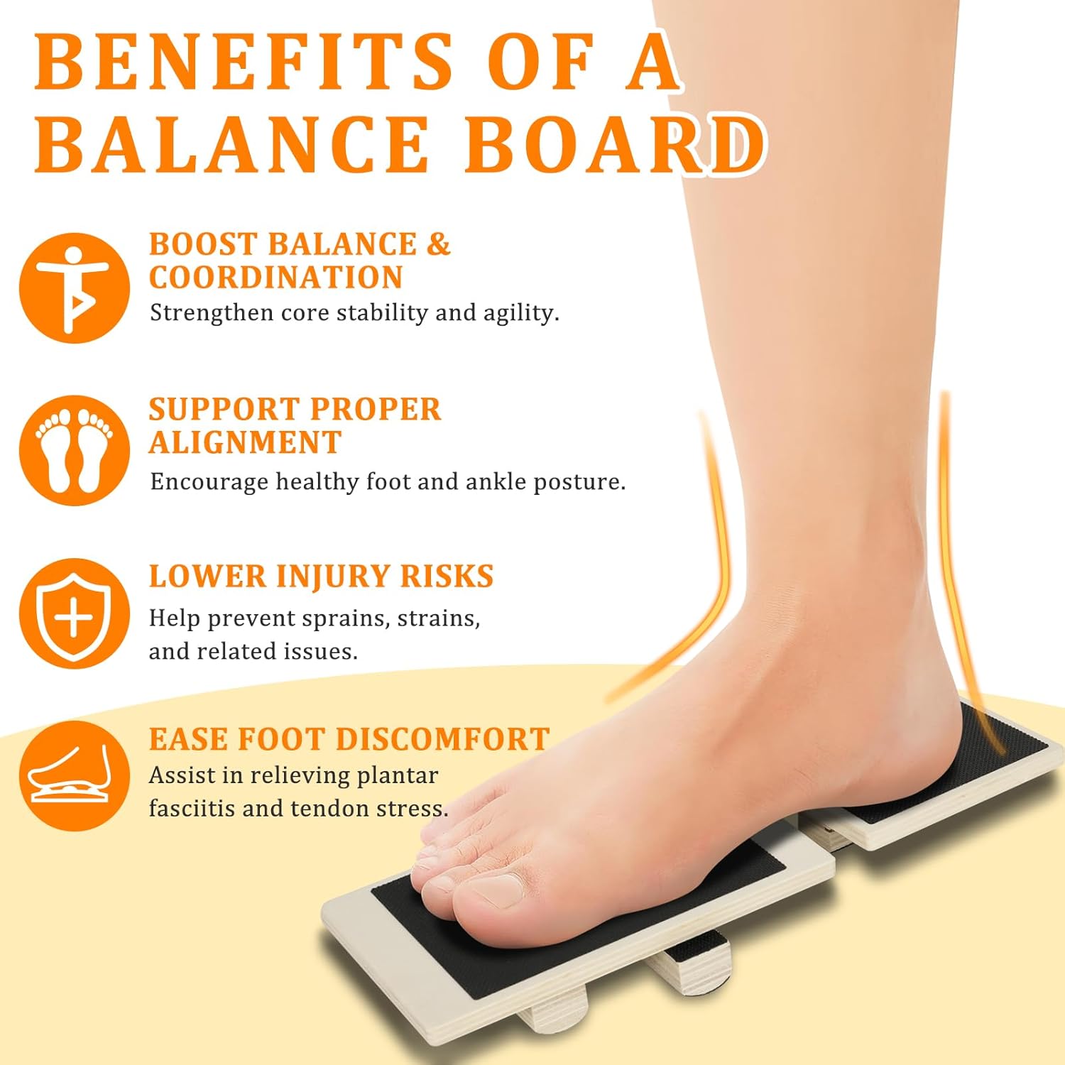 Adjustable Balance Board for Ankle & Foot Strength – Single-Leg Stability Trainer for Balance, Mobility, Calf Flexibility & Core Control – Foot Exercise Equipment for Home, Office, Gym & Rehab - Image 6