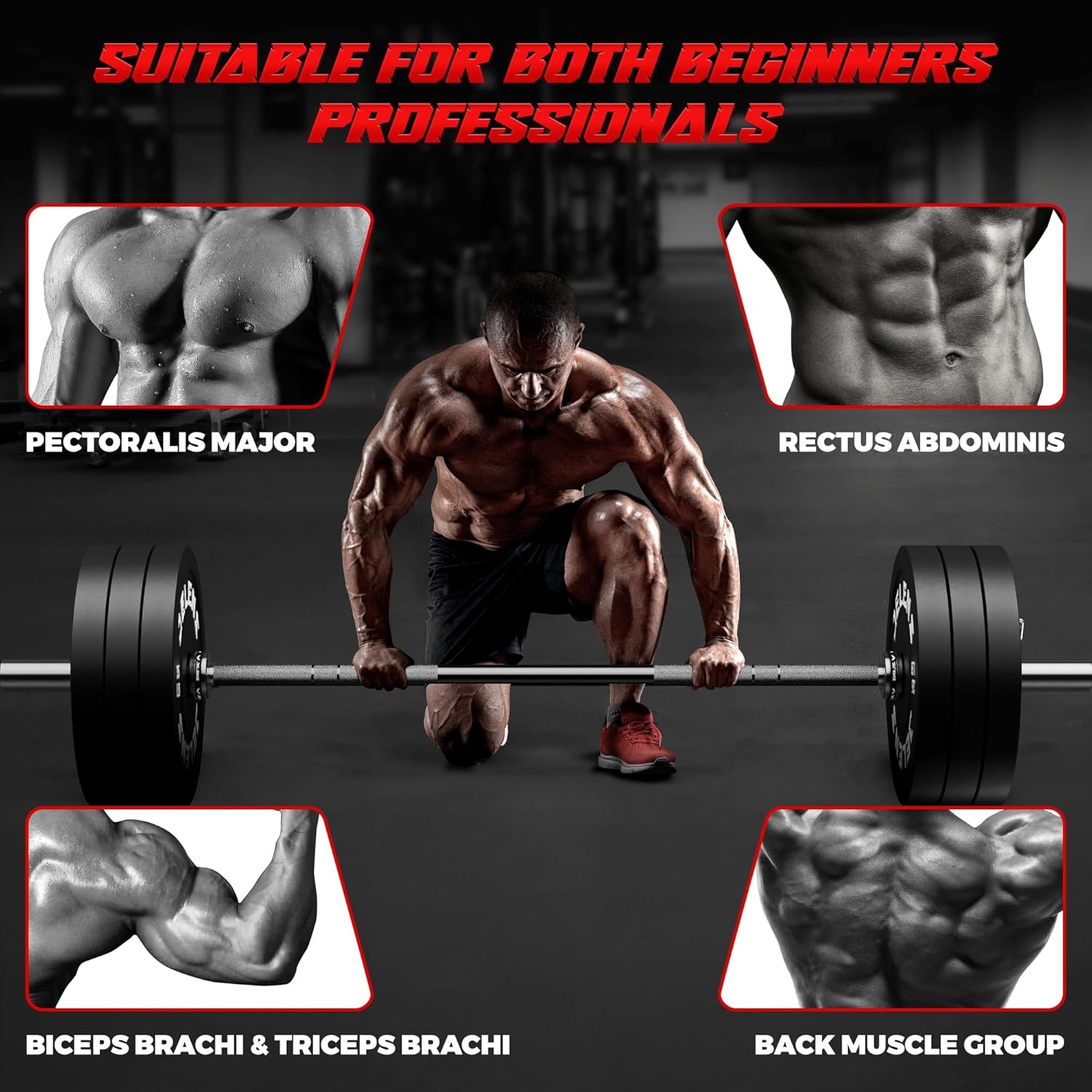 7FT Bar Olympic Barbell, 1000lb Capacity Weight Bar for Strength Training, 2 Inch Strength Training Bar With Knurled Grip for Squats, Deadlifts, Presses, Rows, Curls - Image 6