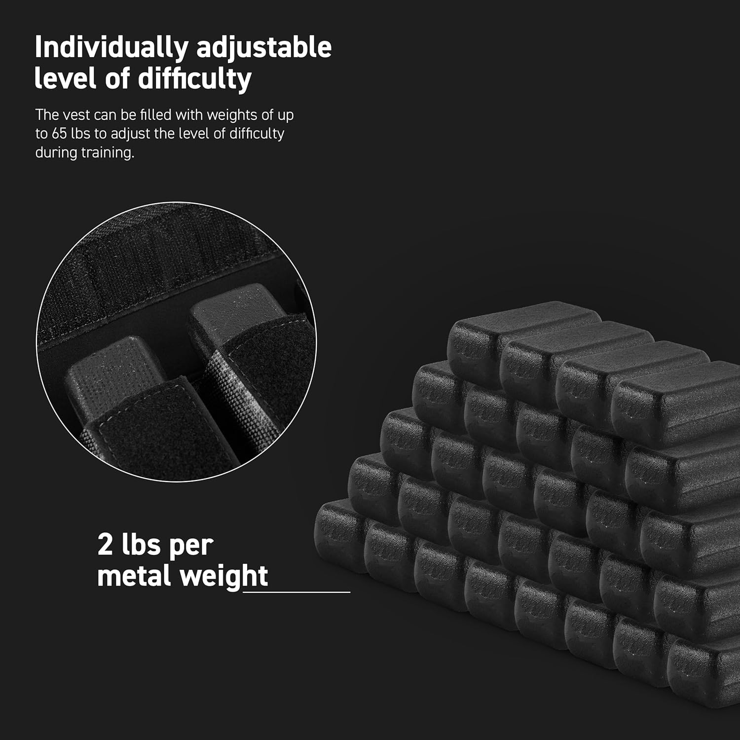 Weighted Vest Premium for Women & Men – Adjustable 11–65 lb, Running Vest, Walking Weight Vest, Tactical Style Training Vest for CrossFit, Strength, Cardio & Home Workouts - Image 4