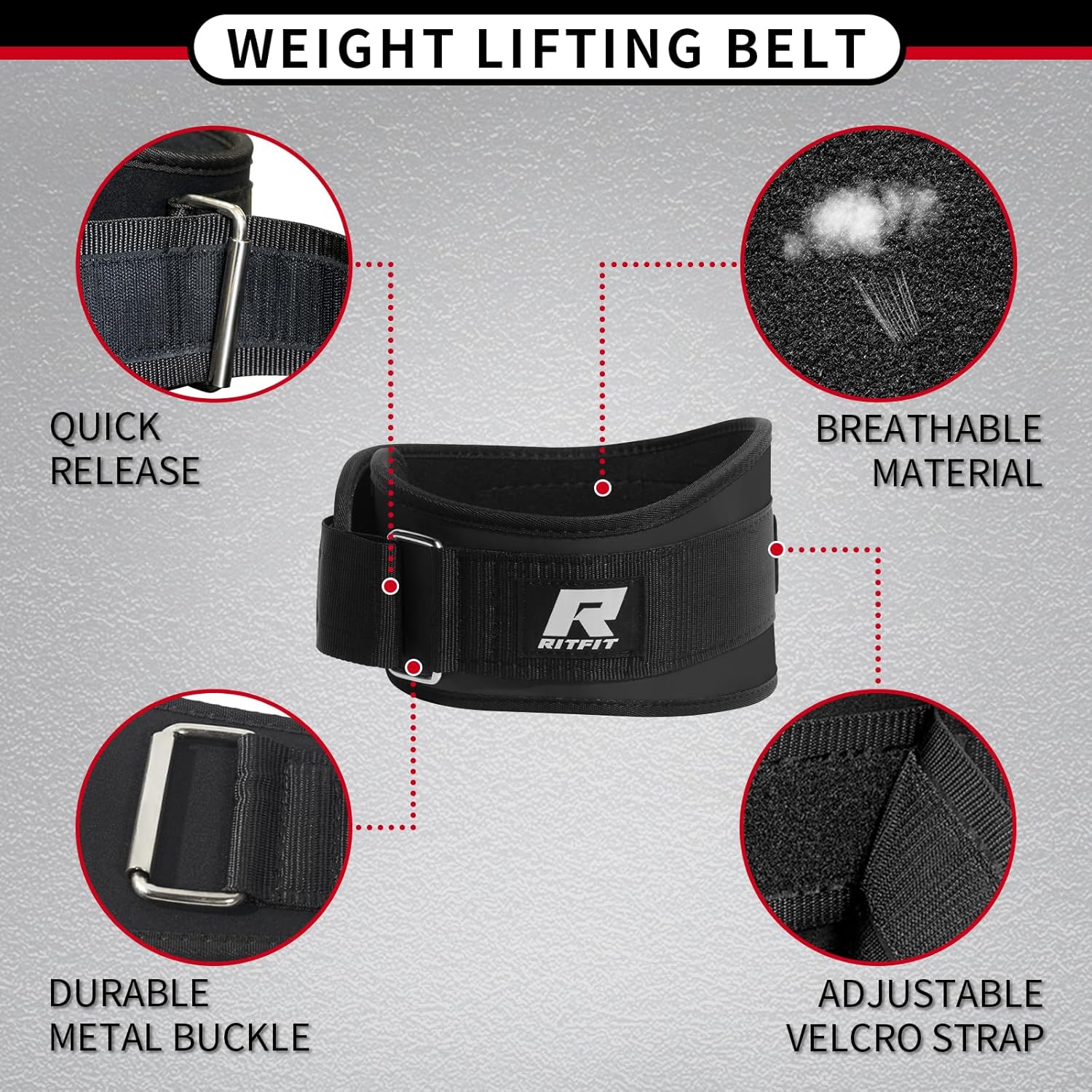 RitFit Weight Lifting Belt - Great for Squats, Lunges, Deadlift, Thrusters - Men and Women - 6 Inch Black/Camouflage - Image 2