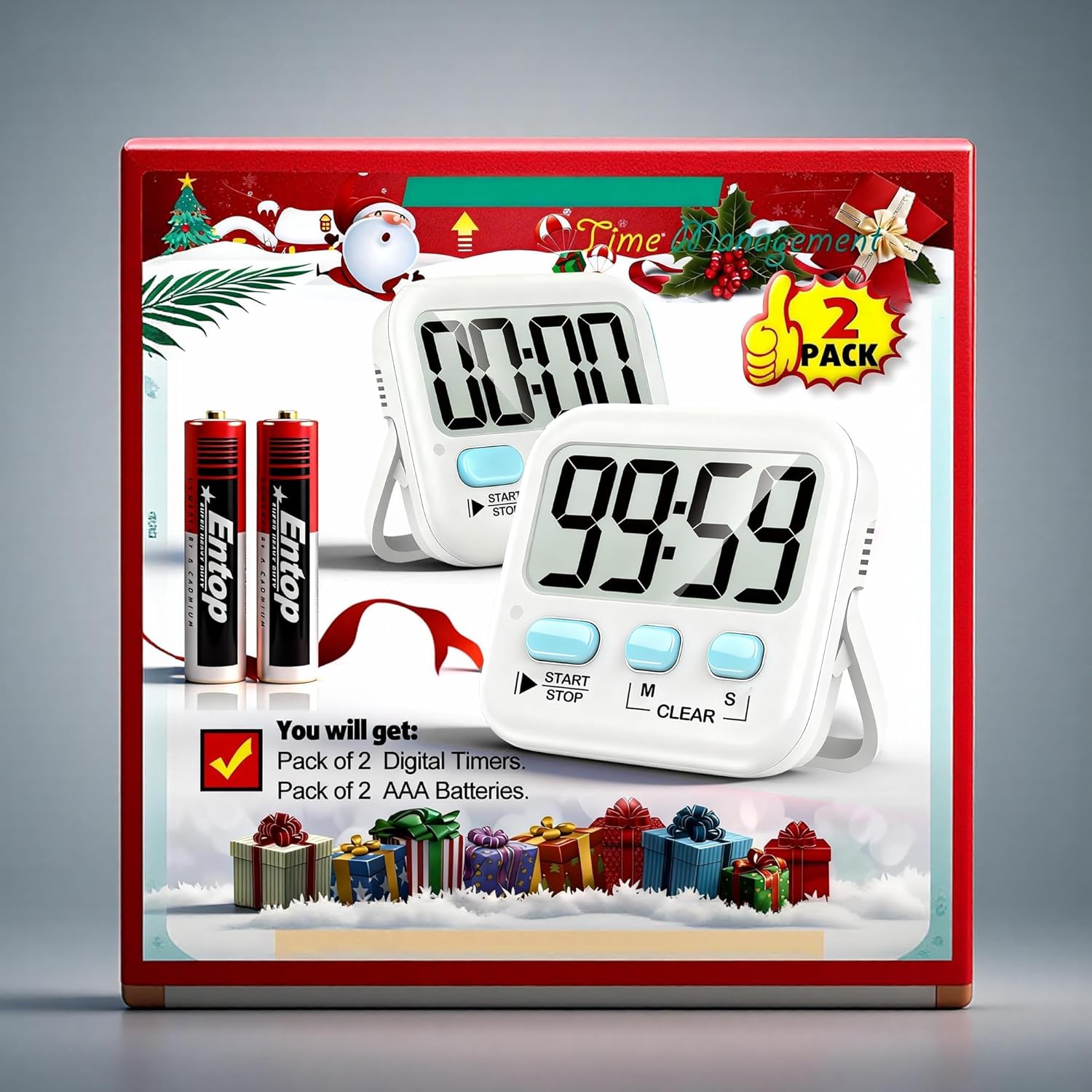 Antonki 2 Pack Digital Timer for Kids, Magnetic Countdown Kitchen Timers for Cooking, Egg, Classroom, Teacher, Exercise, Study, Oven - Battery Included - Image 8