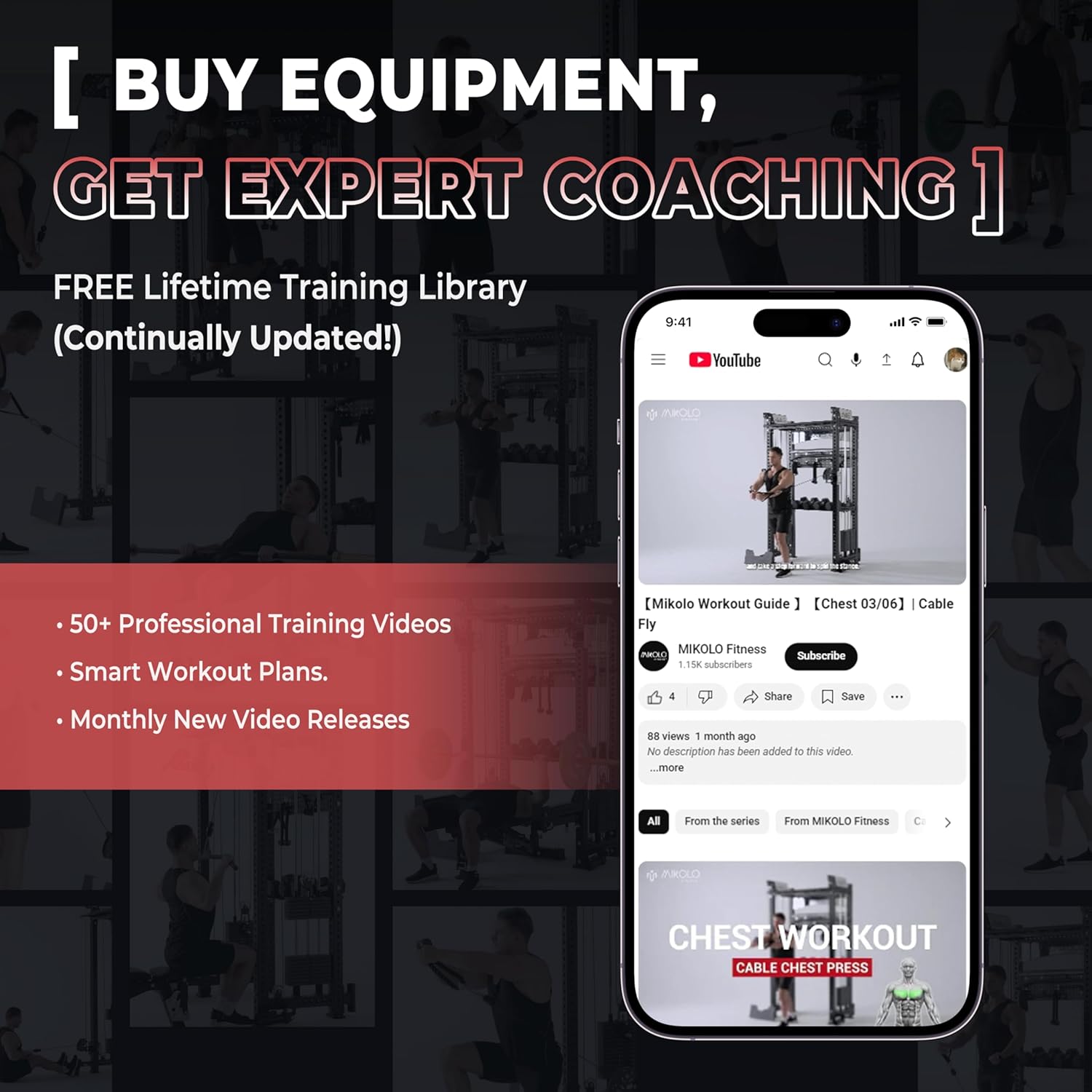 Mikolo Power Cage, Power Rack with Cable Crossover System, 1500LBS Squat Rack with LAT Pull Down System, Workout Cage with Pulley System for Fitness Home Gym - Image 7