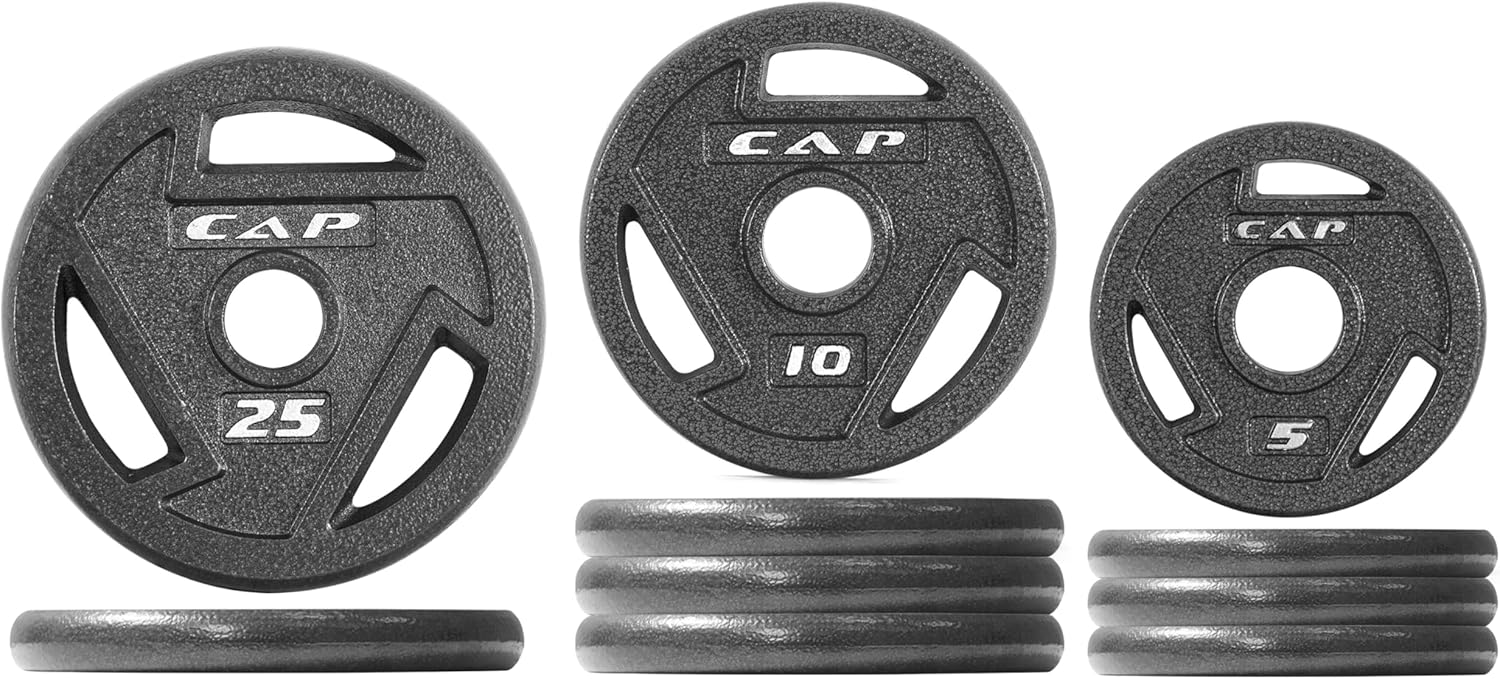 CAP Barbell 2-Inch Olympic Cast Iron Plate Weight Set | 75-285 lbs | Multiple Options