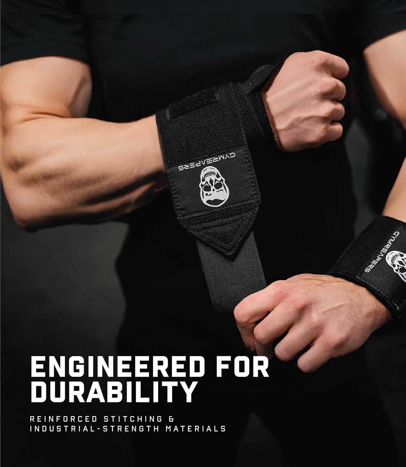 Gymreapers Weightlifting Wrist Wraps (IPF Approved) 18" Professional Quality Wrist Support with Heavy Duty Thumb Loop - Best Wrap for Powerlifting Competition, Strength Training, Bodybuilding - Image 3