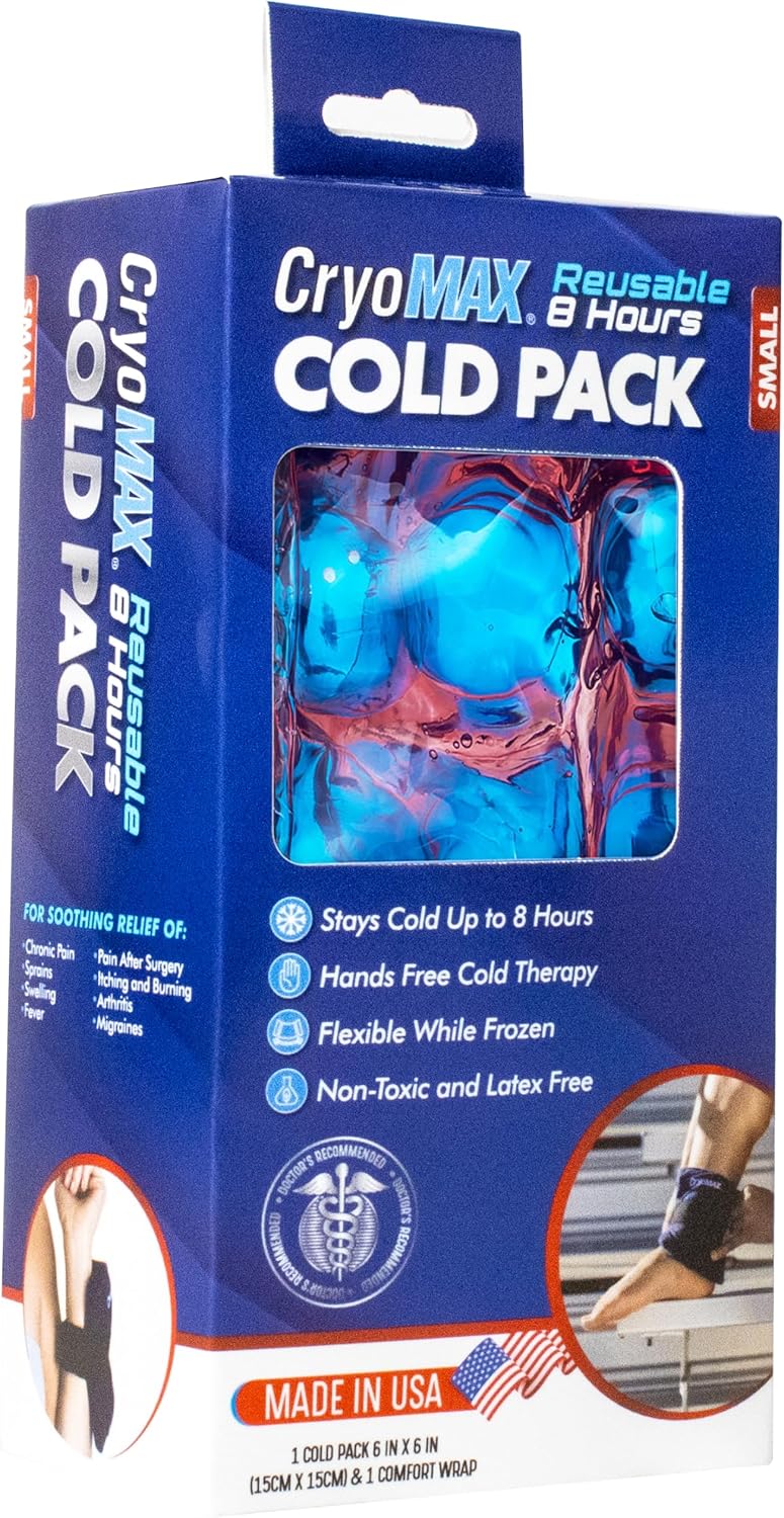 CryoMAX Cold Pack, Reusable, 8 Hour Cold Therapy Ice Pack, Small, 6"x 6" (Pack of 2) - Image 2