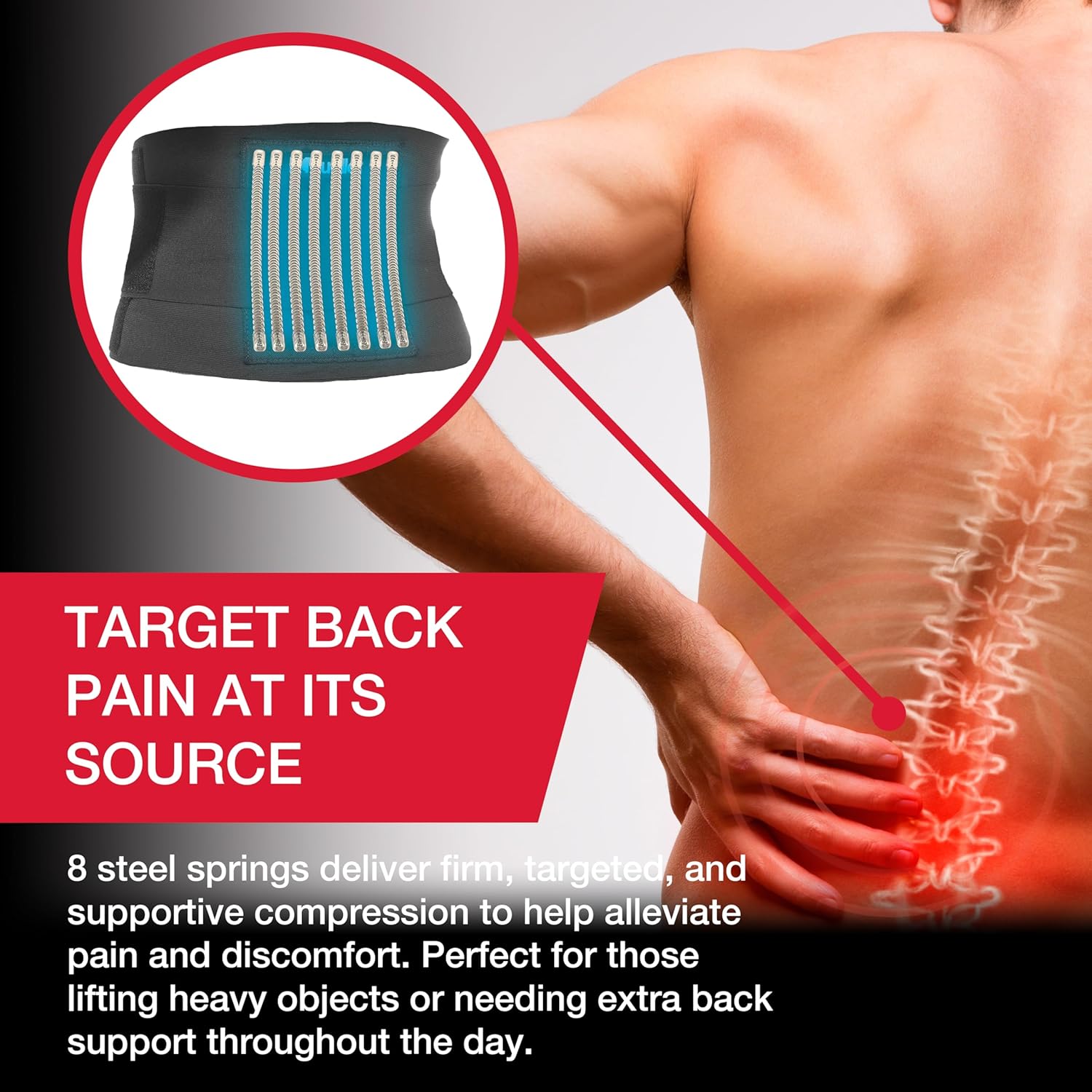 MUELLER Sports Medicine Adjustable Back Brace, Ideal for Upper and Lower Back Pain, Relief & Support for Men and Women, Strains, Sciatica, Scoliosis, Black - Image 6