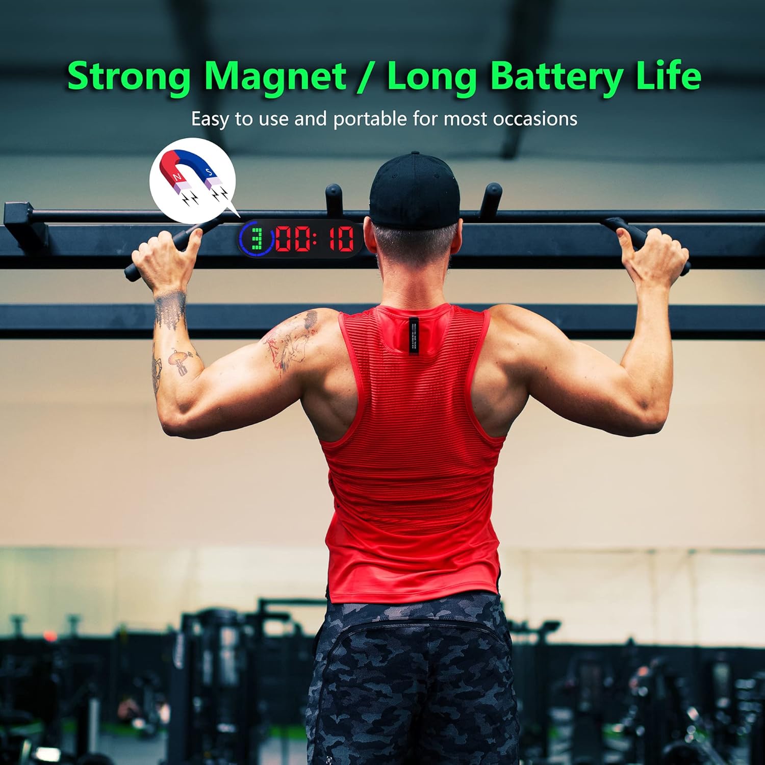 Portable Gym Timer for Home Gym Interval Timer for Workout with Time Progress Bar/Rounds, Workout Clock for Boxing HIIT Tabata Emom Fitness Rechargeable Battery Powered… - Image 5