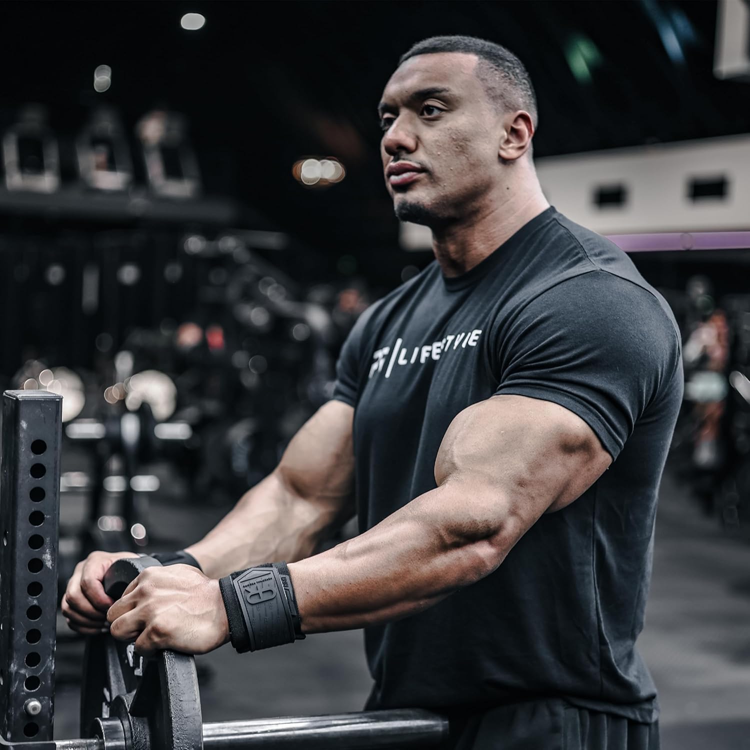 Heavy Duty Premium Wrist Wraps, More Elasticity, Reinforced Stitching, Extra Wide Strap, Strong Thumb Loop, Larry Wheels Weightlifting Wraps - Image 9