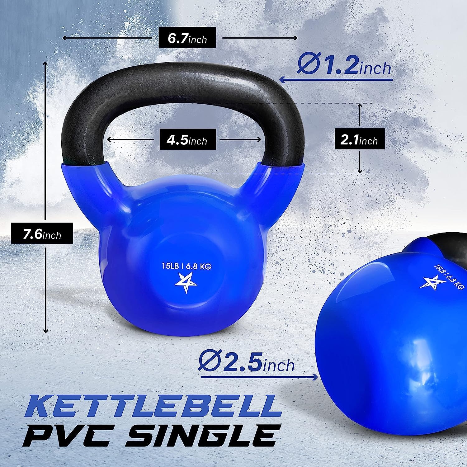 Yes4All Kettlebell, 5-100 LB Vinyl Coated Cast Iron Strength Training Kettlebells for Home Gym Exercises, Fitness, Full Body Workout Equipment, Push Ups, and Grip Strength - Image 2