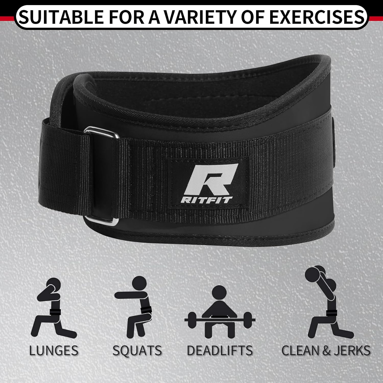 RitFit Weight Lifting Belt - Great for Squats, Lunges, Deadlift, Thrusters - Men and Women - 6 Inch Black/Camouflage - Image 4