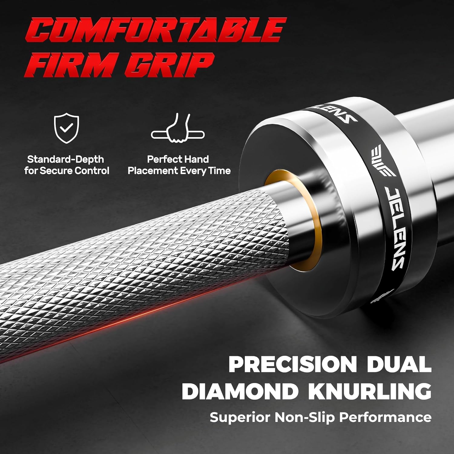 7FT Bar Olympic Barbell, 1000lb Capacity Weight Bar for Strength Training, 2 Inch Strength Training Bar With Knurled Grip for Squats, Deadlifts, Presses, Rows, Curls - Image 2