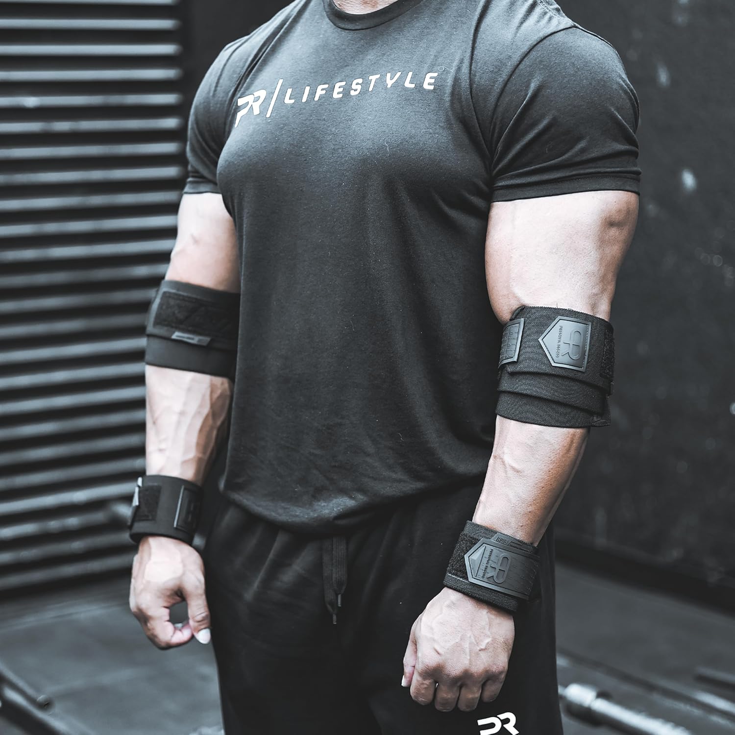 Elbow Wraps for Weightlifting - Heavy Duty Construction, 25% More Elasticity, Reinforced Stitching, Extra Wide Fastener, Easy to Adjust, All Black - Image 7