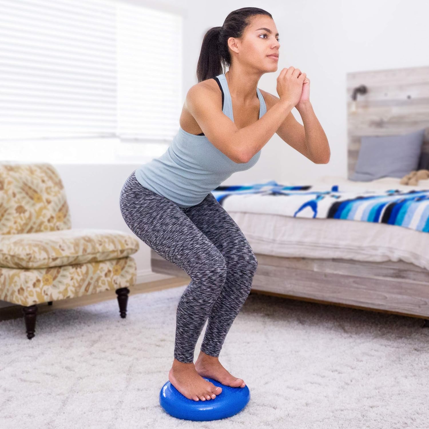 ProsourceFit Core Balance Disc Trainer, 14” Diameter with Pump for Improving Posture, Fitness, Stability - Image 2