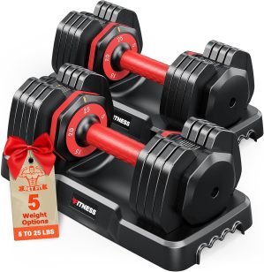 Adjustable Dumbbells Set of 2, 1 Ha...