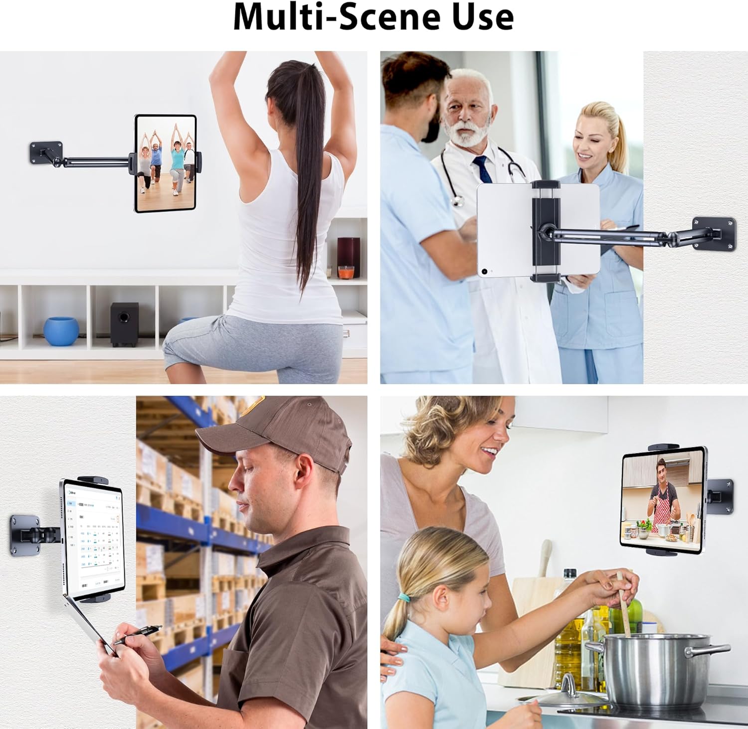 CreaDream Wall Mount for iPad, Aluminium Adjustable & Extendable Holder Arm, Fits 4.7-13" Tablets, Phones, Kindle Fire HD, Galaxy Tab, Samsung Galaxy - Image 7