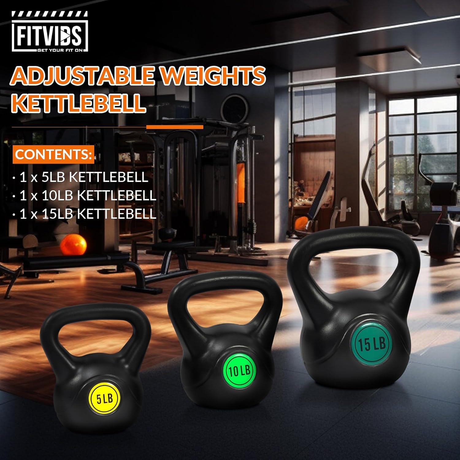 Fitvids Kettlebell Sets Piece Strength Training KettleBells Weight Set - Image 2