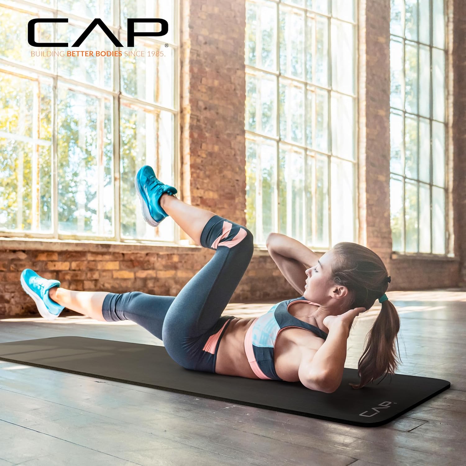 CAP Barbell 1-Inch High Density Exercise Yoga Mat with Strap | Multiple Colors - Image 3