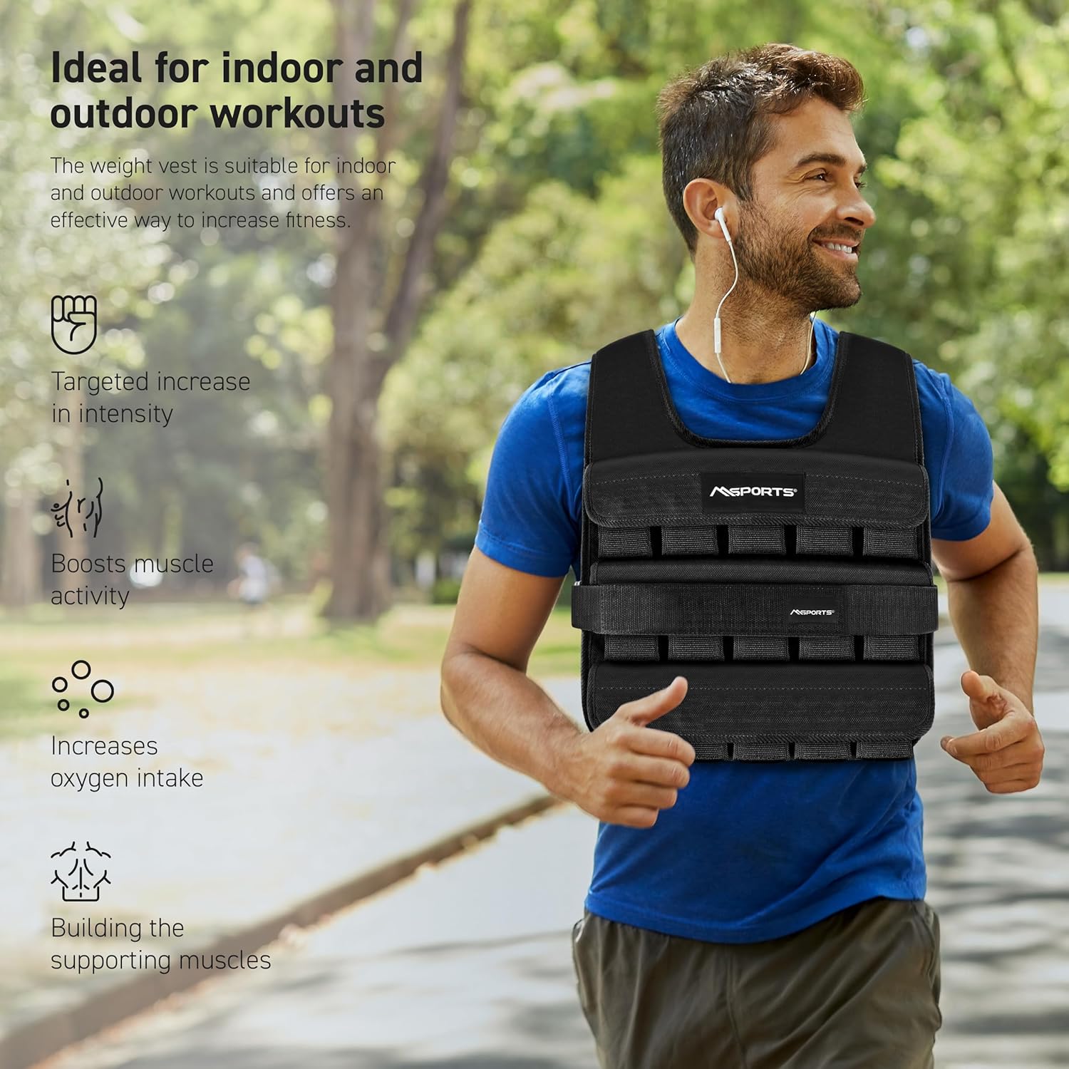 Weighted Vest Premium for Women & Men – Adjustable 11–65 lb, Running Vest, Walking Weight Vest, Tactical Style Training Vest for CrossFit, Strength, Cardio & Home Workouts - Image 6