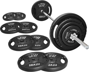 Fitvids Barbell Weight Set, Cast Ir...