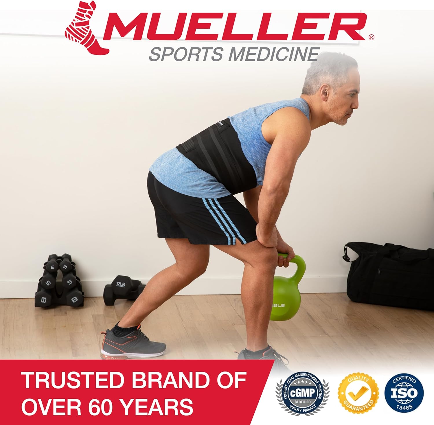MUELLER Sports Medicine Adjustable Back Brace, Ideal for Upper and Lower Back Pain, Relief & Support for Men and Women, Strains, Sciatica, Scoliosis, Black - Image 7