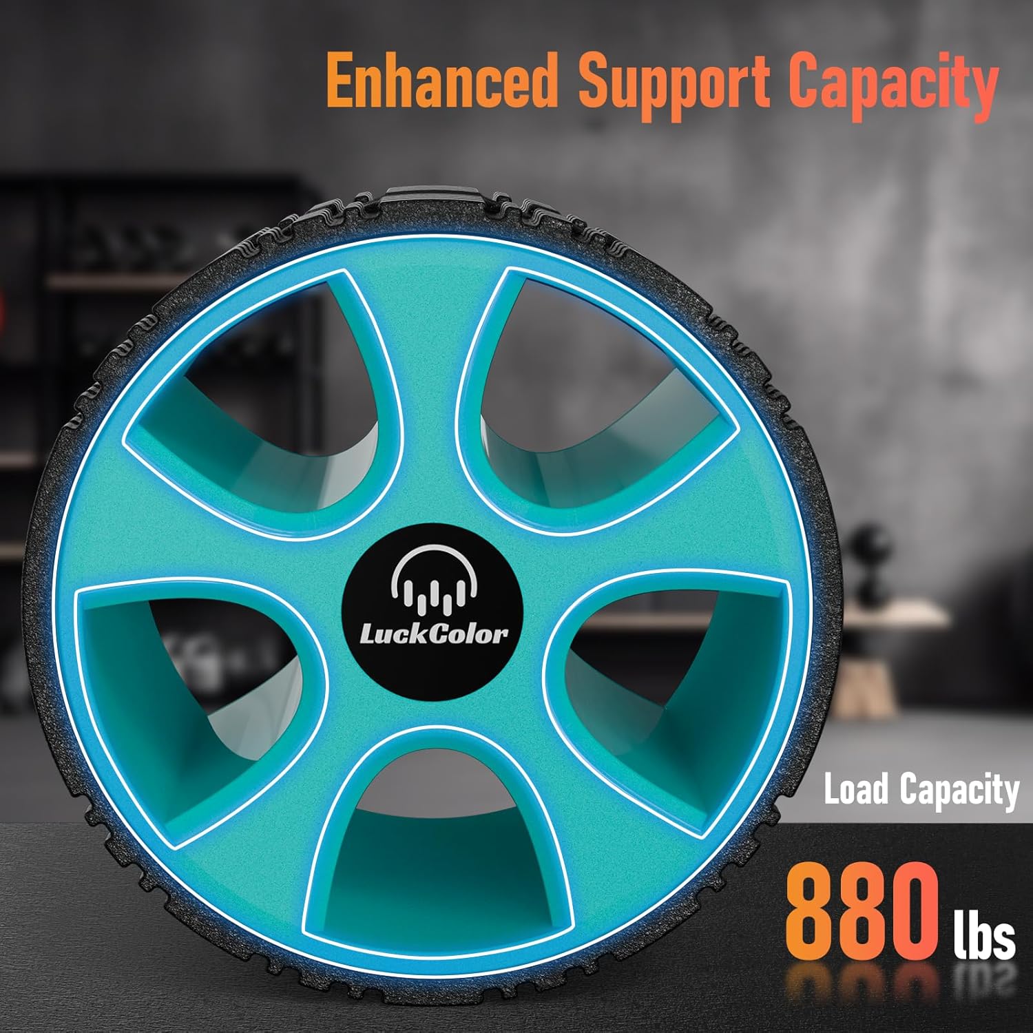 Back Roller, Back Wheel Targeted Back Pain Relief, Yoga Wheel Muscle Massage, Foam Roller for Trigger Point Therapy Physical, Stretching & Exercise, 880lbs Capacity, 10 Inch (Black+Acid Blue) - Image 5