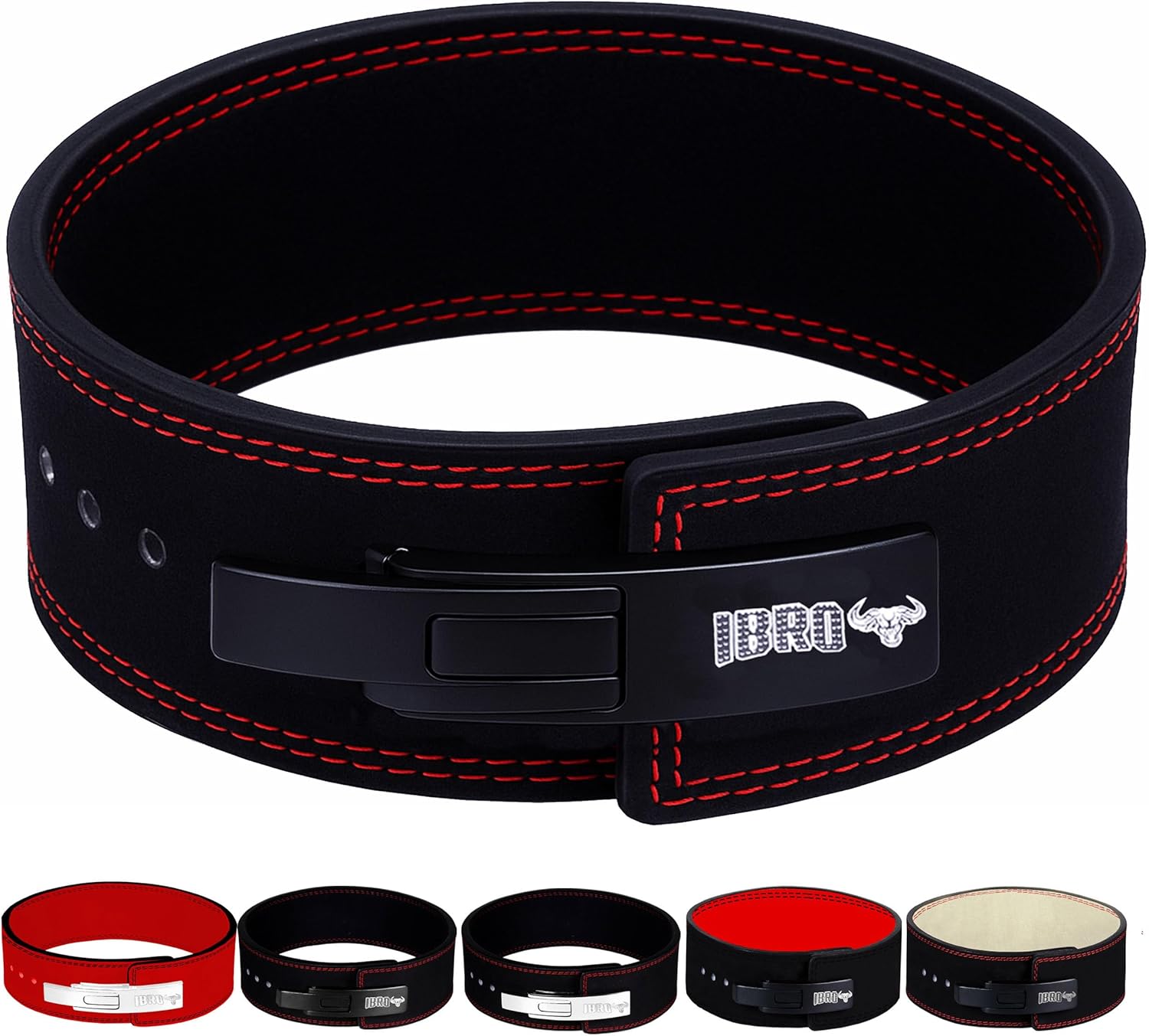 IBRO Powerlifting Lever Gym Belt – Power 8MM, 10MM or 13MM Extreme Heavy Duty Genuine Leather Belts - Squats Deadlifts Bodybuilding Weight Lifting IPF Power Lifting Strongman for Men
