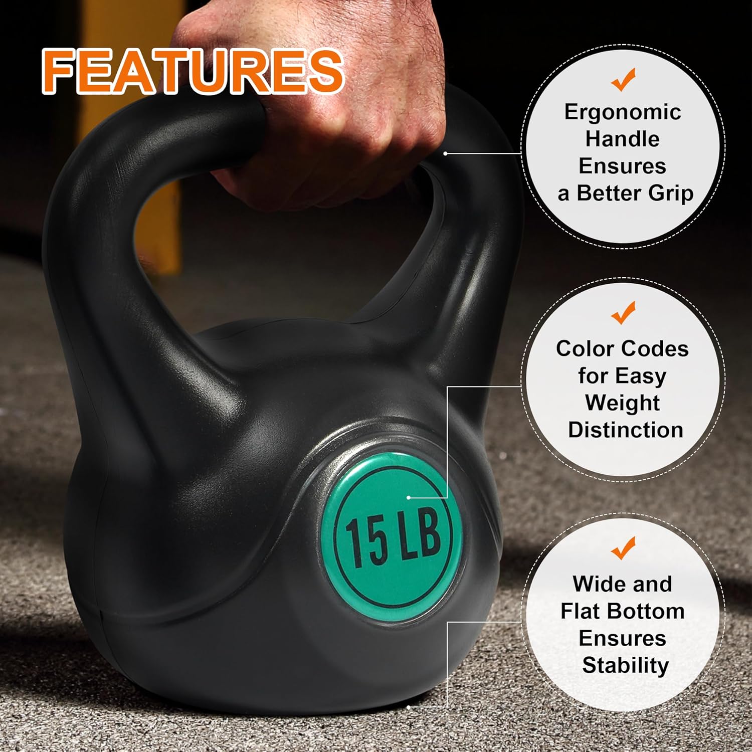 Fitvids Kettlebell Sets Piece Strength Training KettleBells Weight Set - Image 3