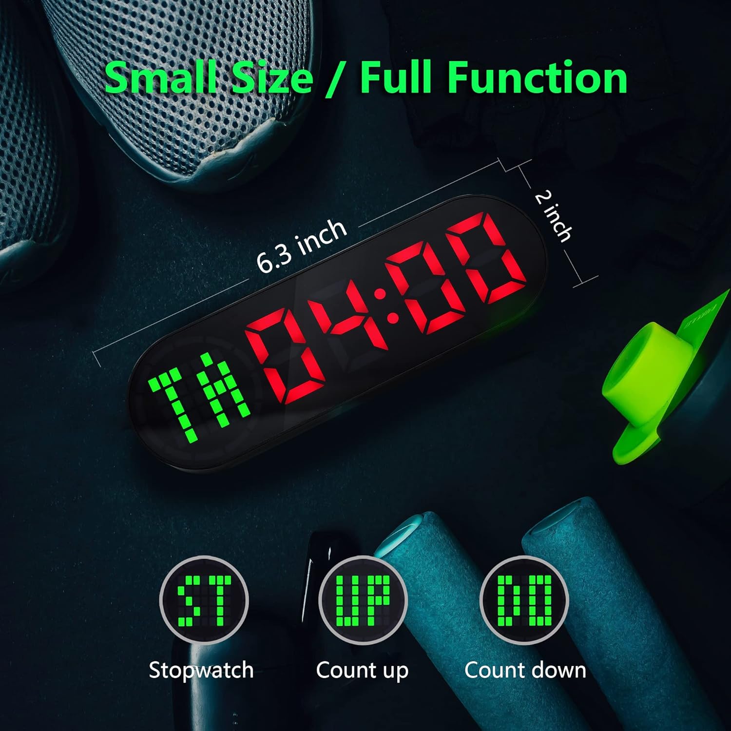 Portable Gym Timer for Home Gym Interval Timer for Workout with Time Progress Bar/Rounds, Workout Clock for Boxing HIIT Tabata Emom Fitness Rechargeable Battery Powered… - Image 3