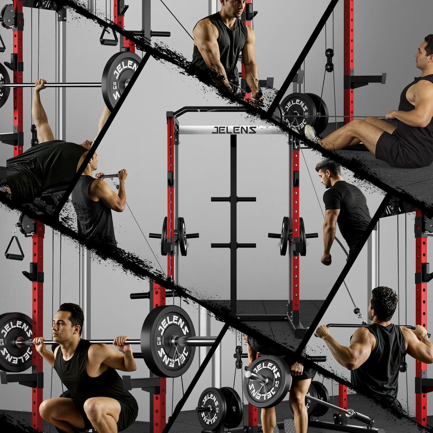 Power Cage, 2000LBS Multi-Function C21 Power Rack with Dual Pulley Cable Crossover System, All-in-One Squat Rack with More Training Attachments - Image 2